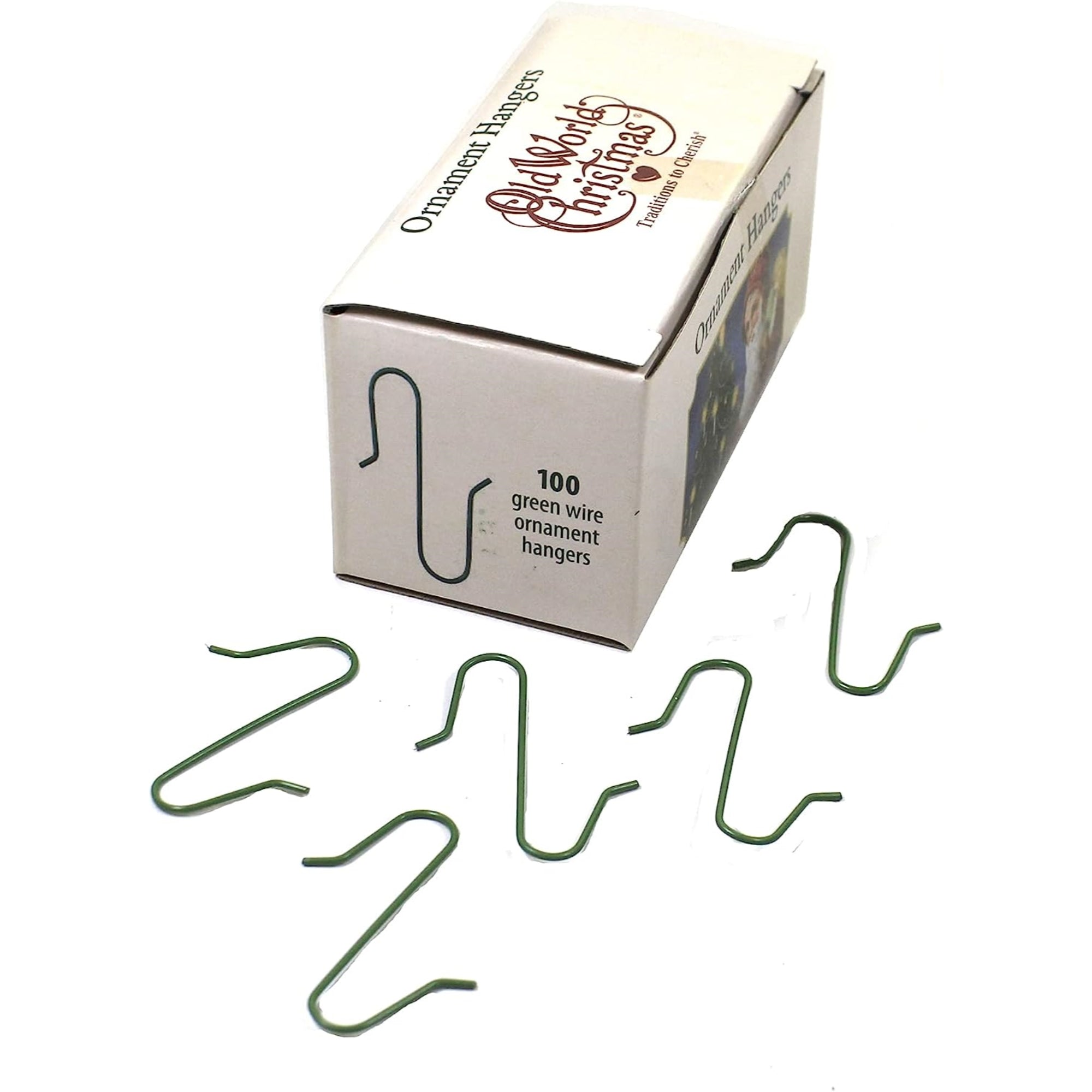 Old World Christmas Metal Ornament Hangers & Decoration Hooks, Green — 1.5" (100 Count)