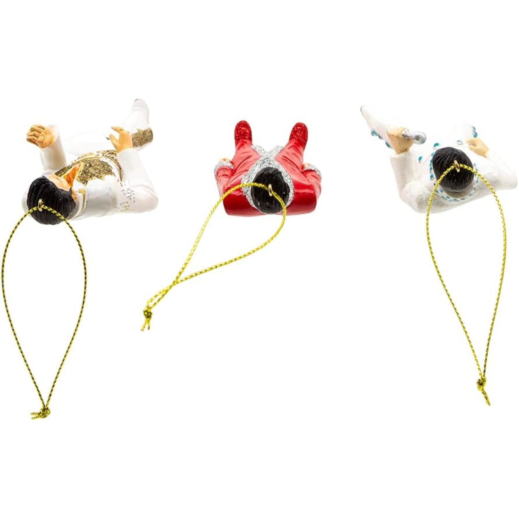 Kurt Adler Resin Hanging Christmas Ornaments, Elvis Iconic Poses, 5" (3-Piece Set)