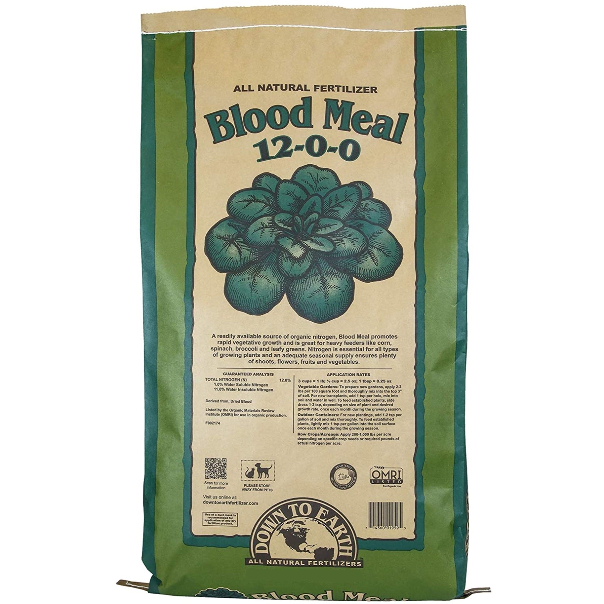 Down to Earth Organic Blood Meal Fertilizer Mix, 12-0-0