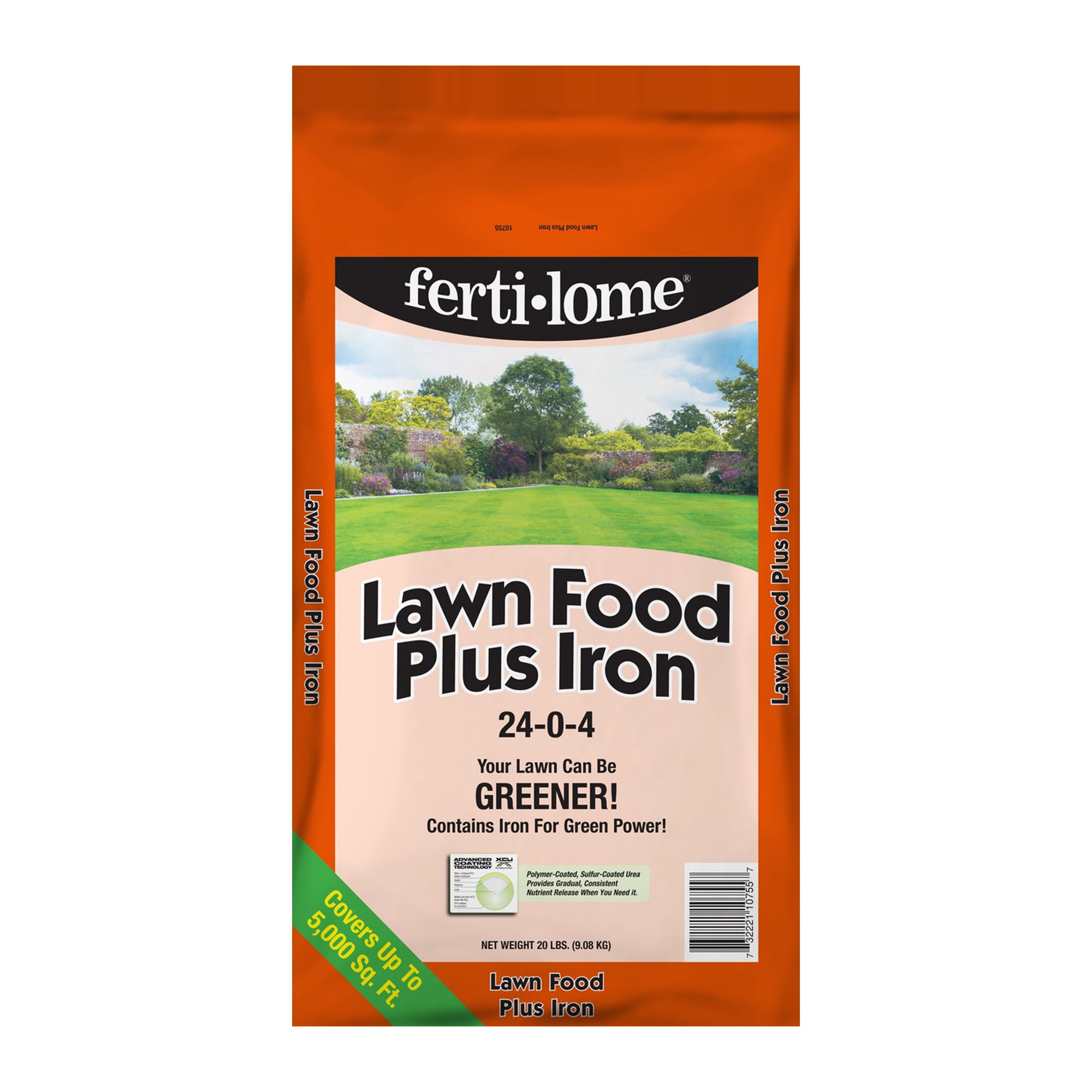 Fertilome Lawn Food Plus Iron, 24-0-4 Grass Fertilizer for All Lawns