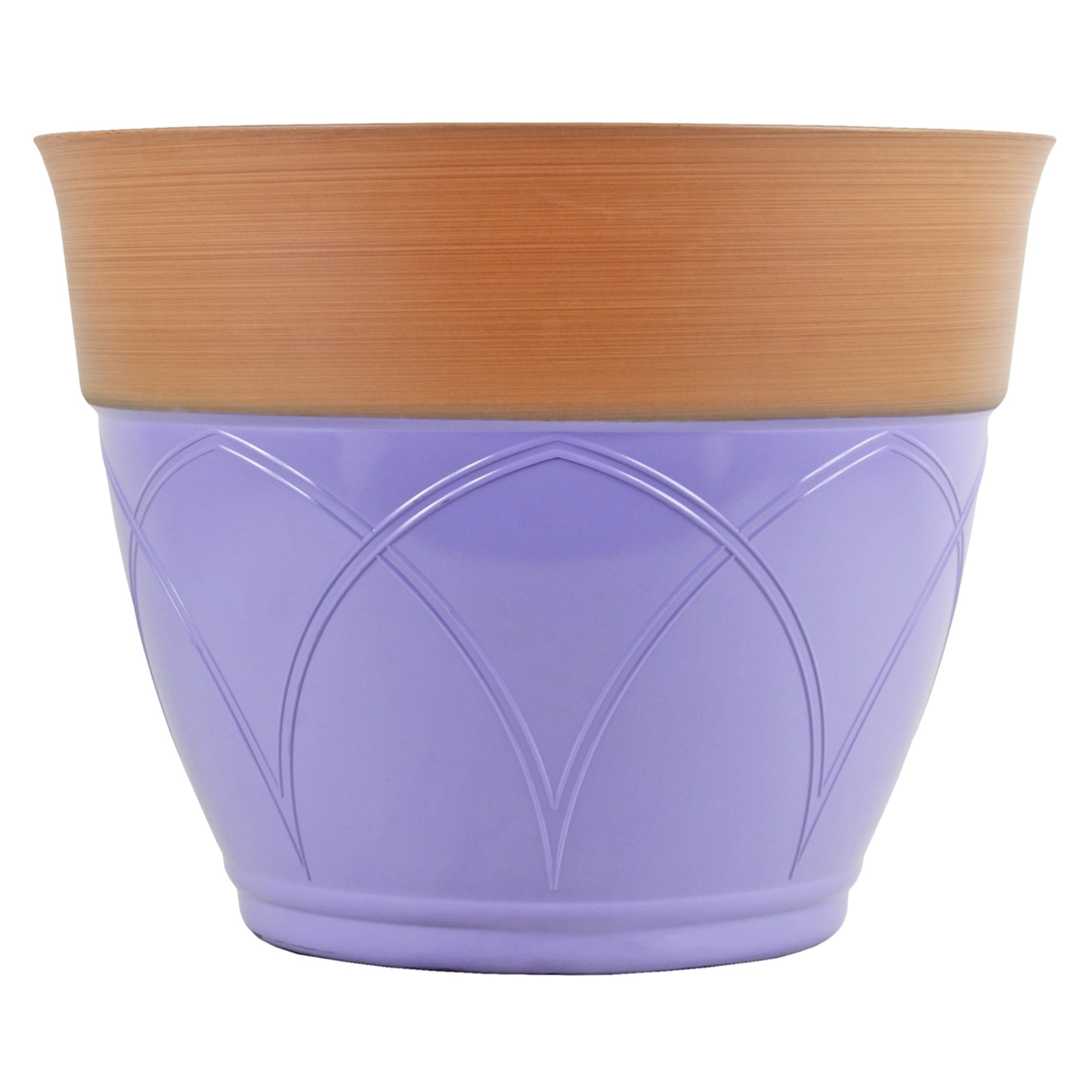 Garden Elements Colored Rim Large Plastic Planter, 15"