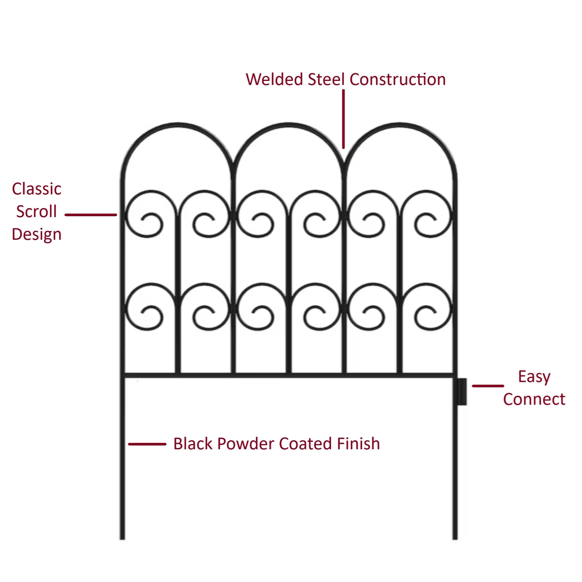 Origin Point Garden Craft Decorative Landscape Fence, Jasmine Classic 18" x 16"