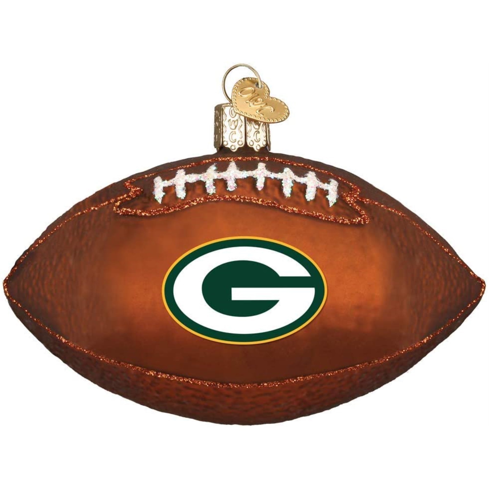 Old World Christmas Blown Glass Ornament for Christmas Tree, Green Bay Packers Football