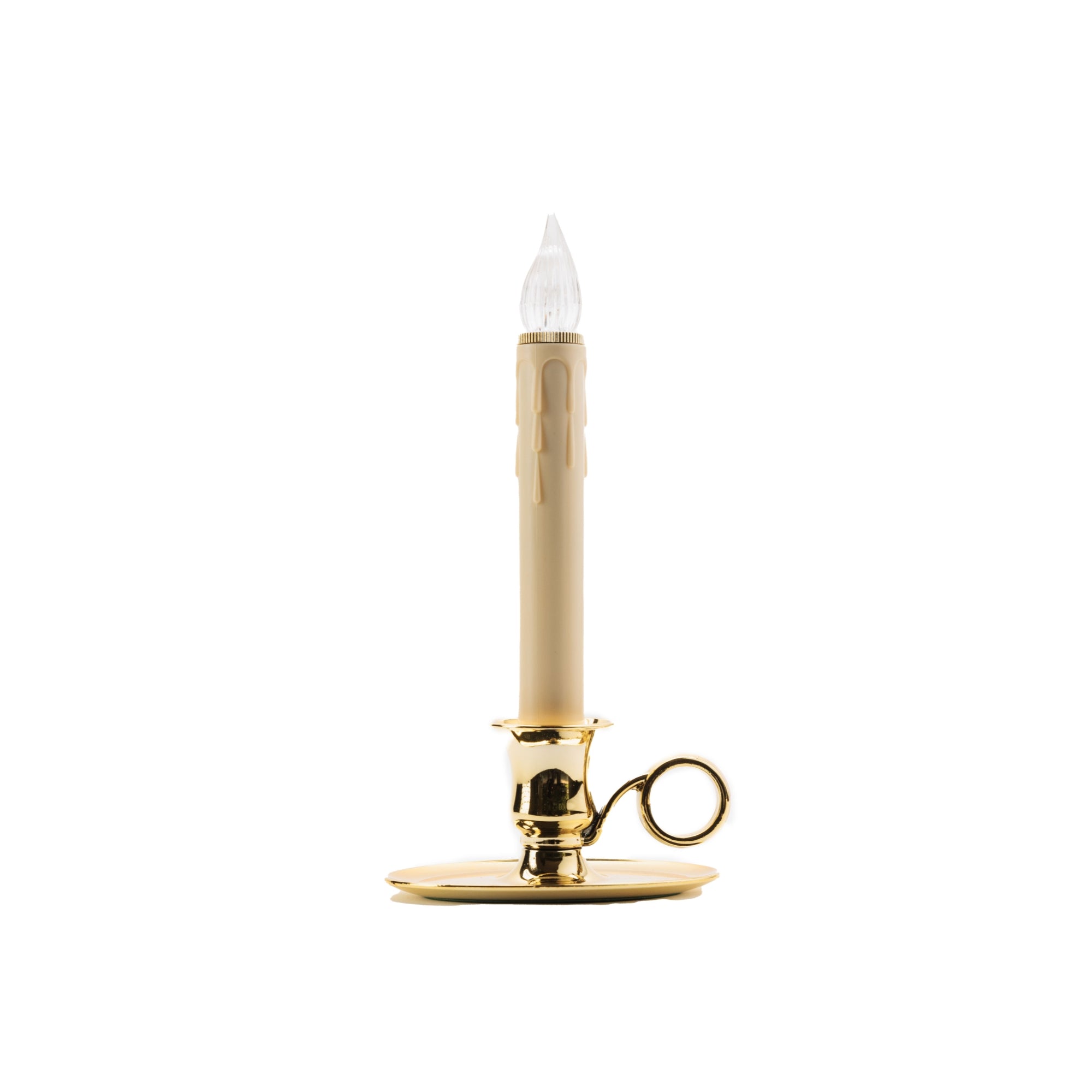 IMC Williamsburg B/O LED Candle with On/Off Sensor, Wax Drip, Brass, 9", Pack of 4