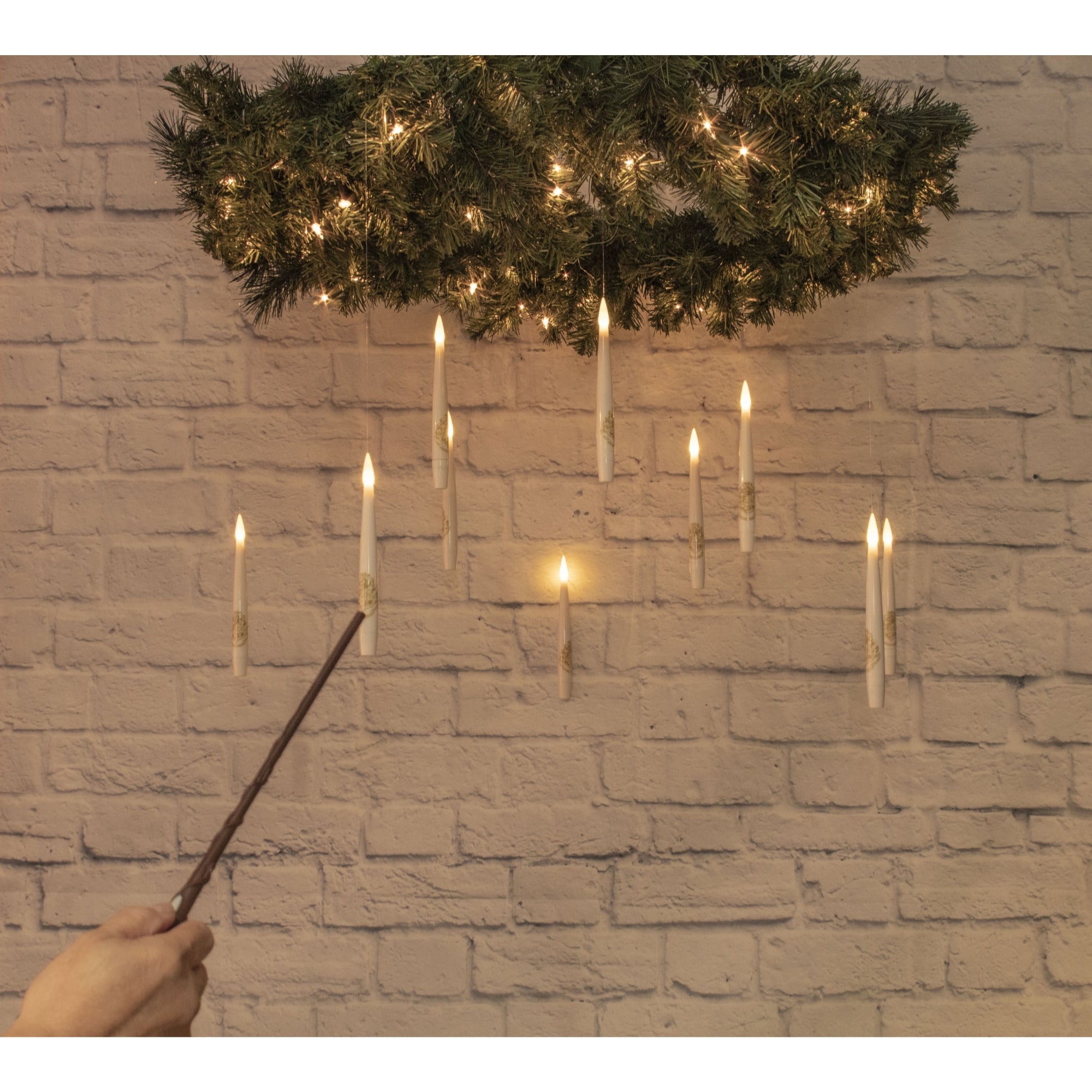 Kurt Adler Harry Potter 10 Floating LED Candles with Wand Remote Light Set, 6"