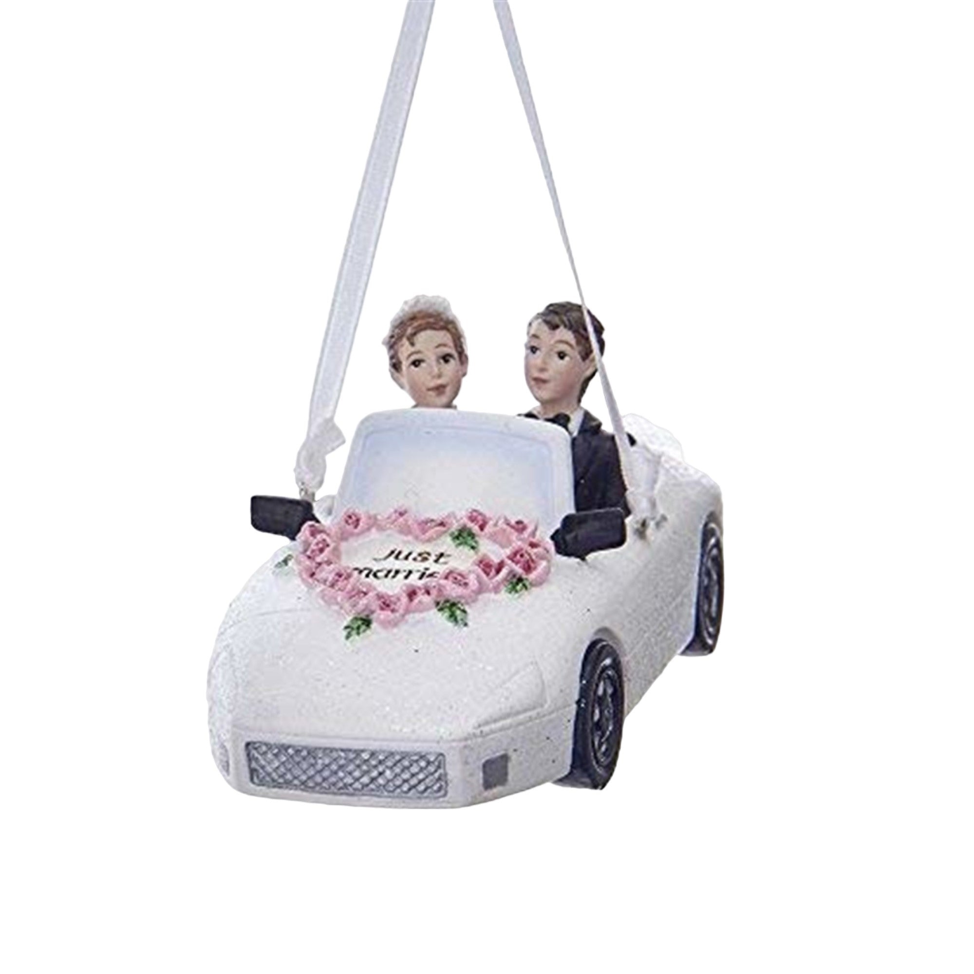 Kurt Adler Resin Ornament for Christmas Tree, Just Married Couple