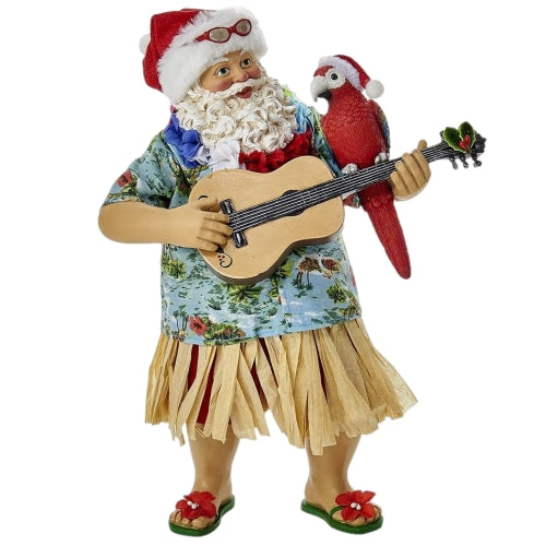 Kurt Adler Fabriche Tabletop Christmas Figurine, Beach Santa, 11"