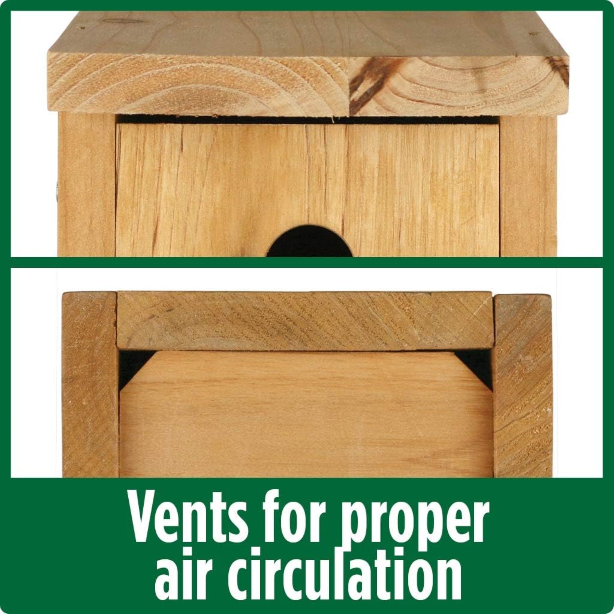 Wild Wings Cedar Box Wren House – Durable Cedar Shelter for Wrens & Chickadees with Easy-Clean Access and Air Ventilation