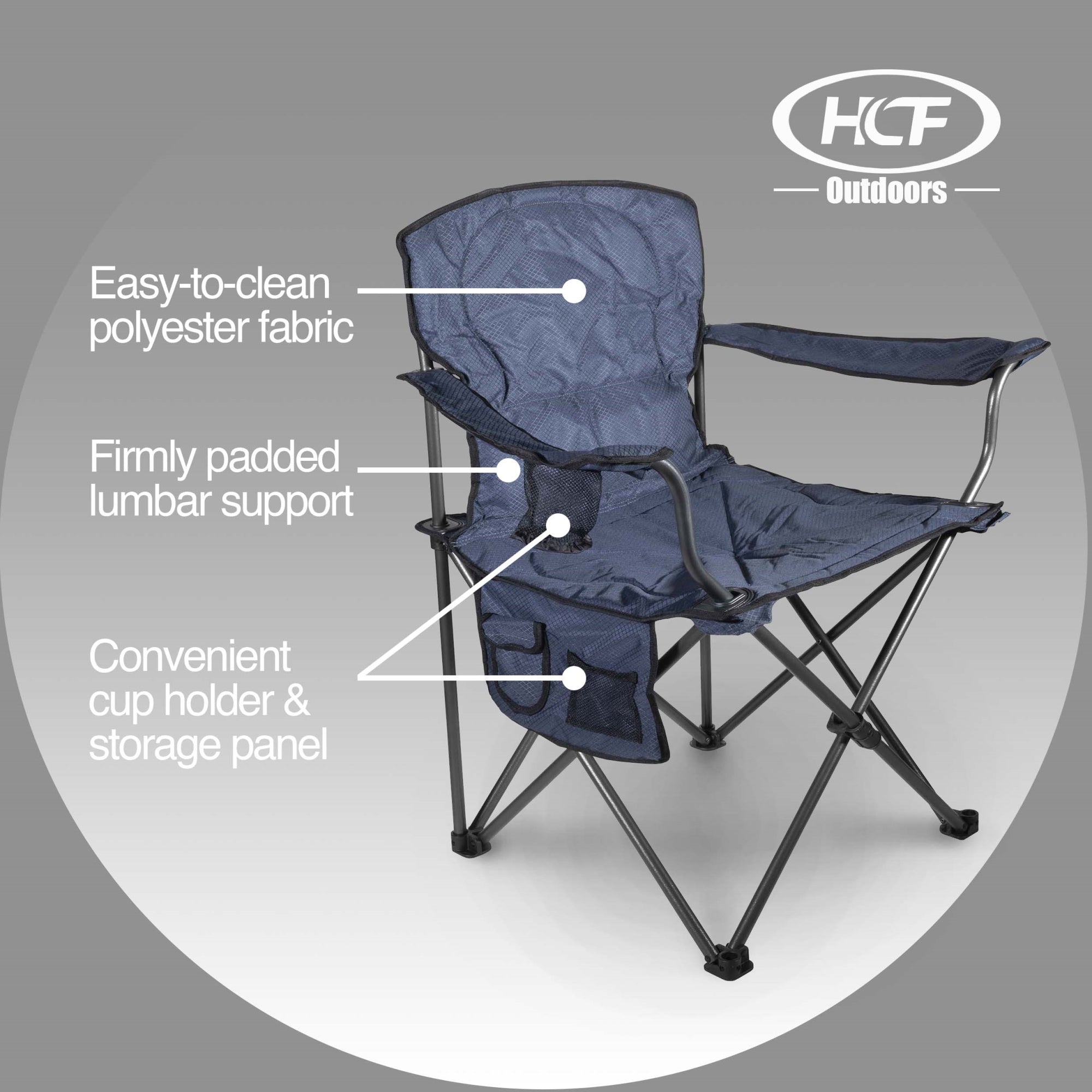 Four Seasons Courtyard Oversized Folding Padded Arm Chair, Blue (300lb Capacity)
