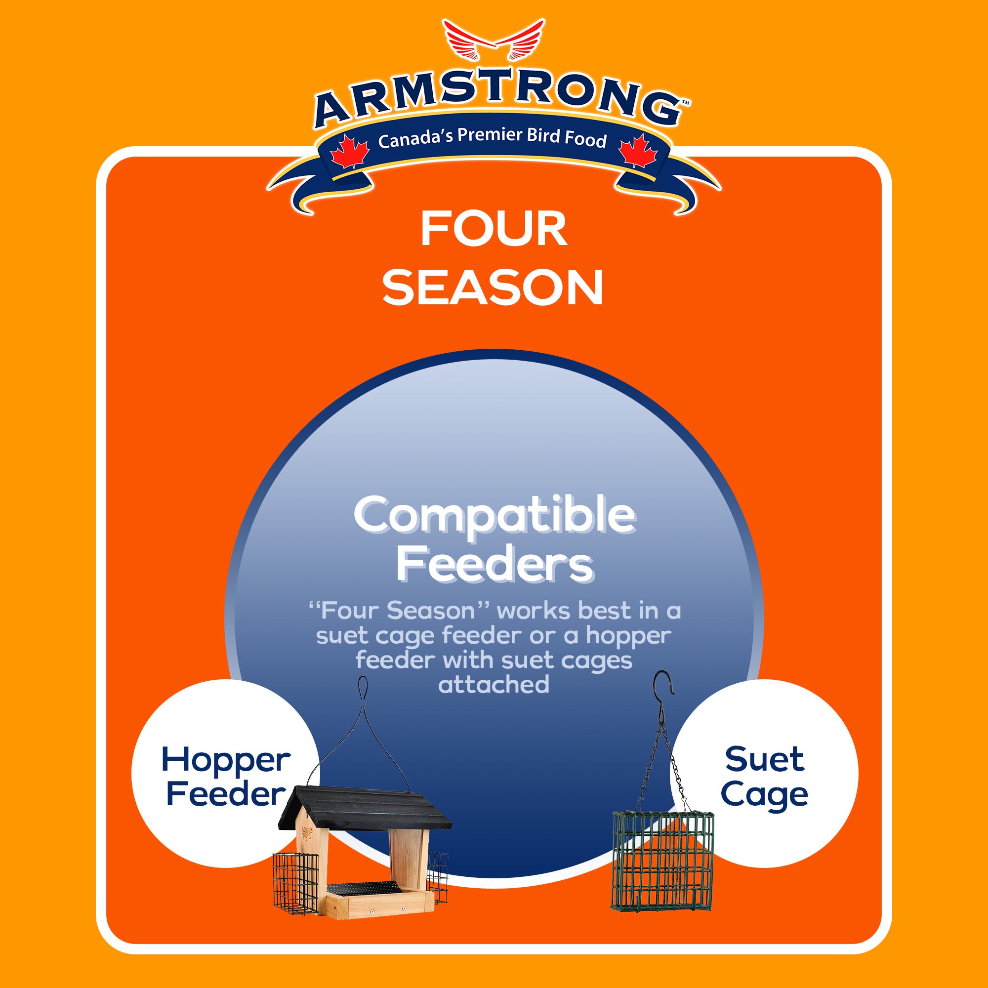 Armstrong Wild Bird Food Four Season Suet Cake, 11.3oz (Pack of 15)