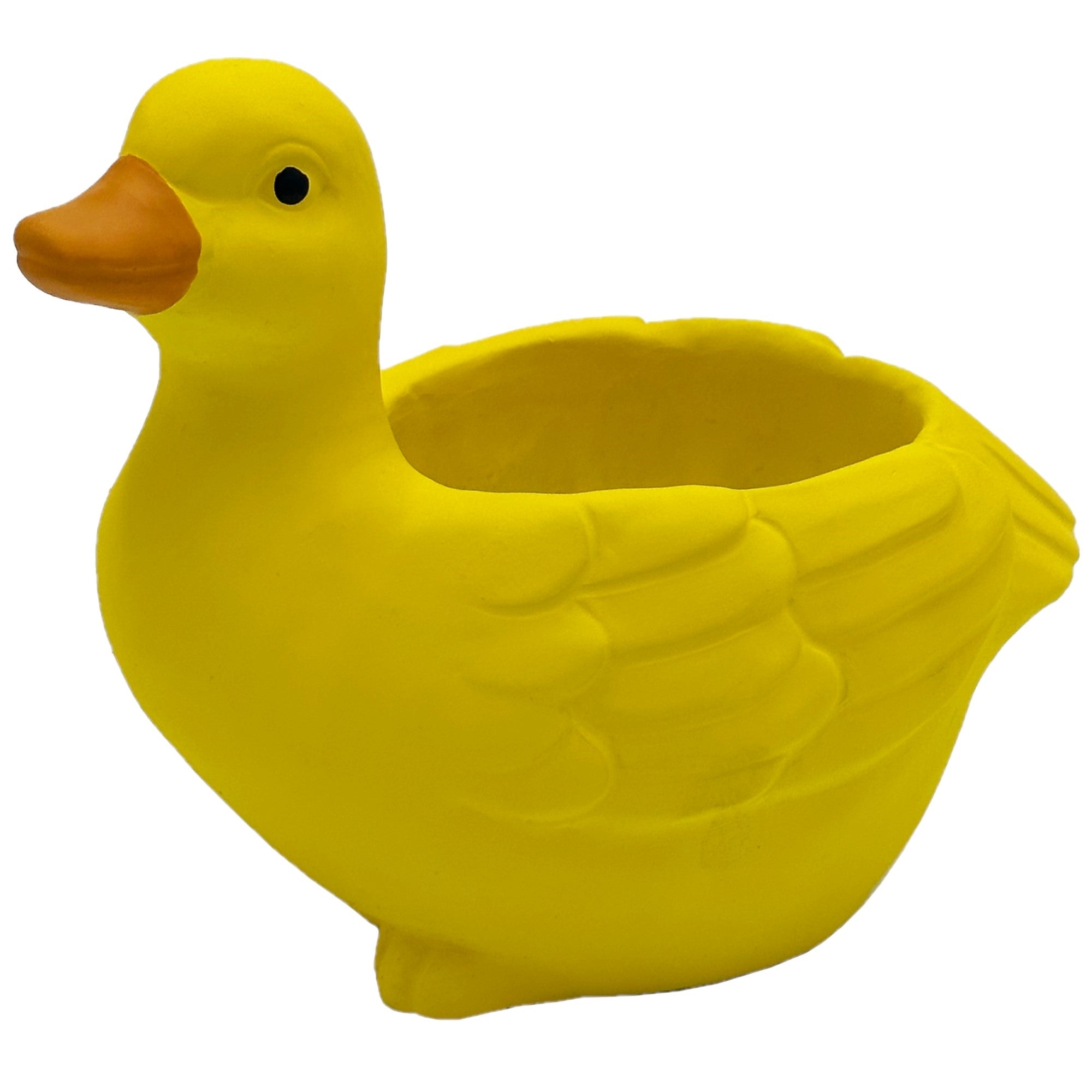 Classic Home and Garden Cement Buddies Indoor/Outdoor Planter with Drainage Hole, Duck — Yellow, 7"