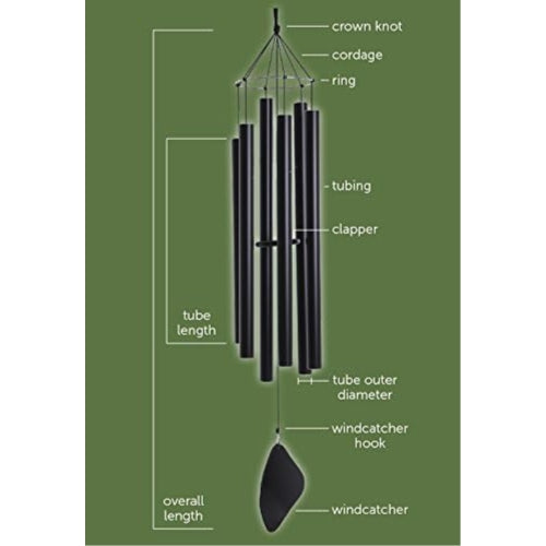 Music of the Spheres Handcrafted Outdoor Chinese Mezzo Wind Chime — Warm, Harmonious Melodies — 38"