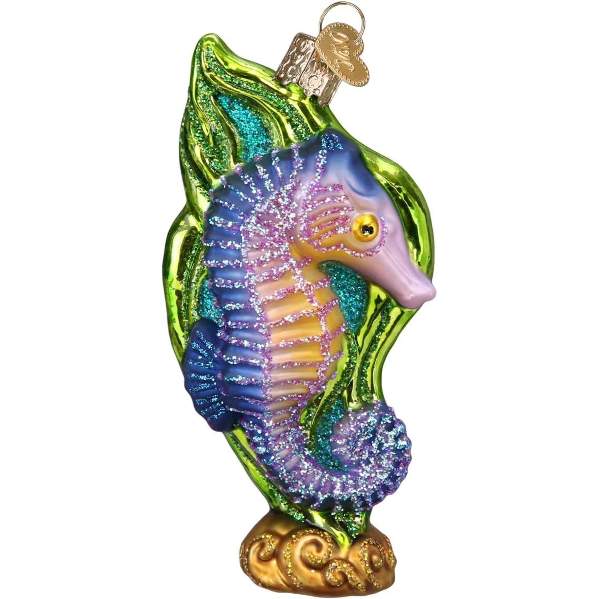 Old World Christmas Blown Glass Ornament for Christmas Tree, Bright Seahorse