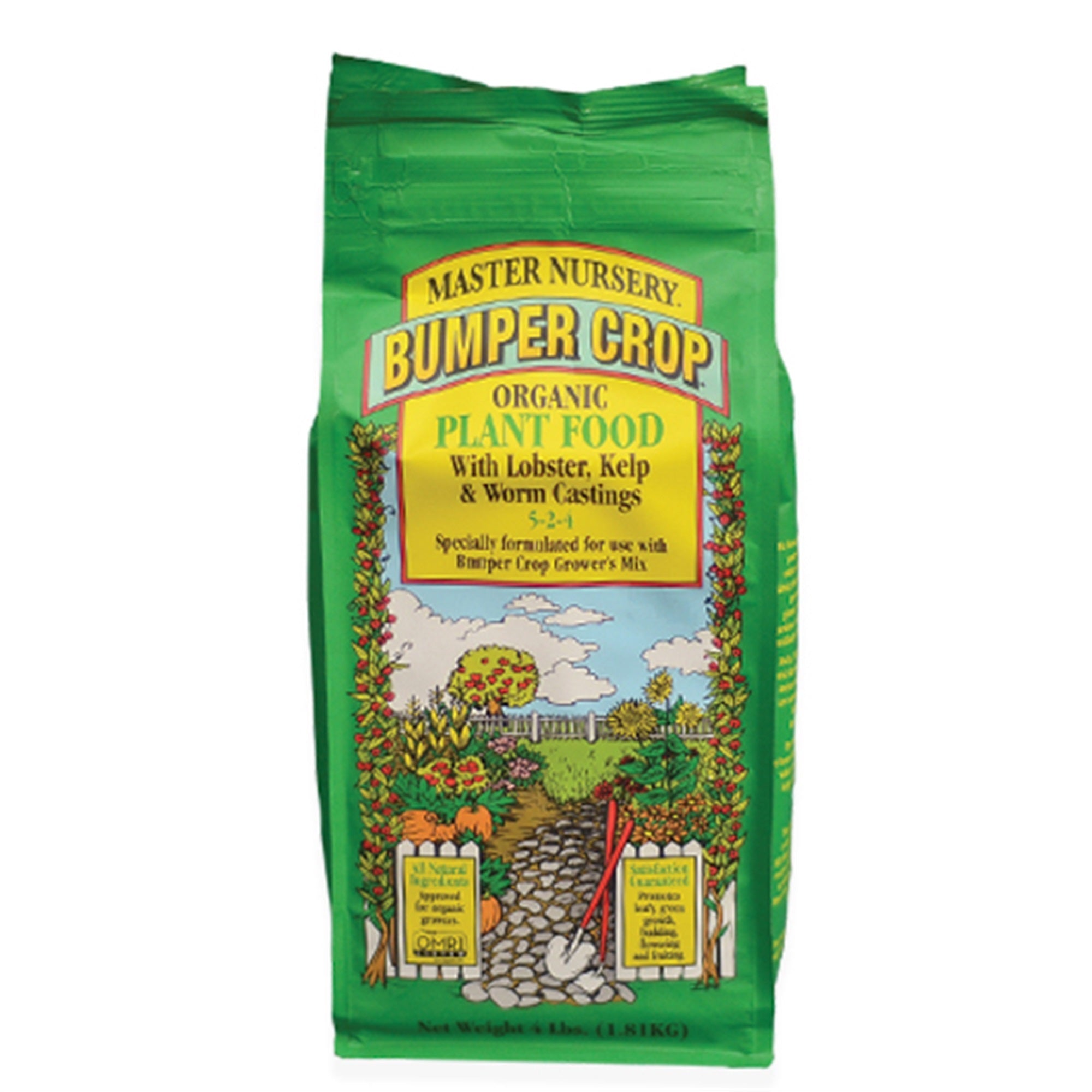 Master Nursery (5-2-4) Bumper Crop Organic Plant Food with Lobster, Kelp and Worm Castings, 4lbs