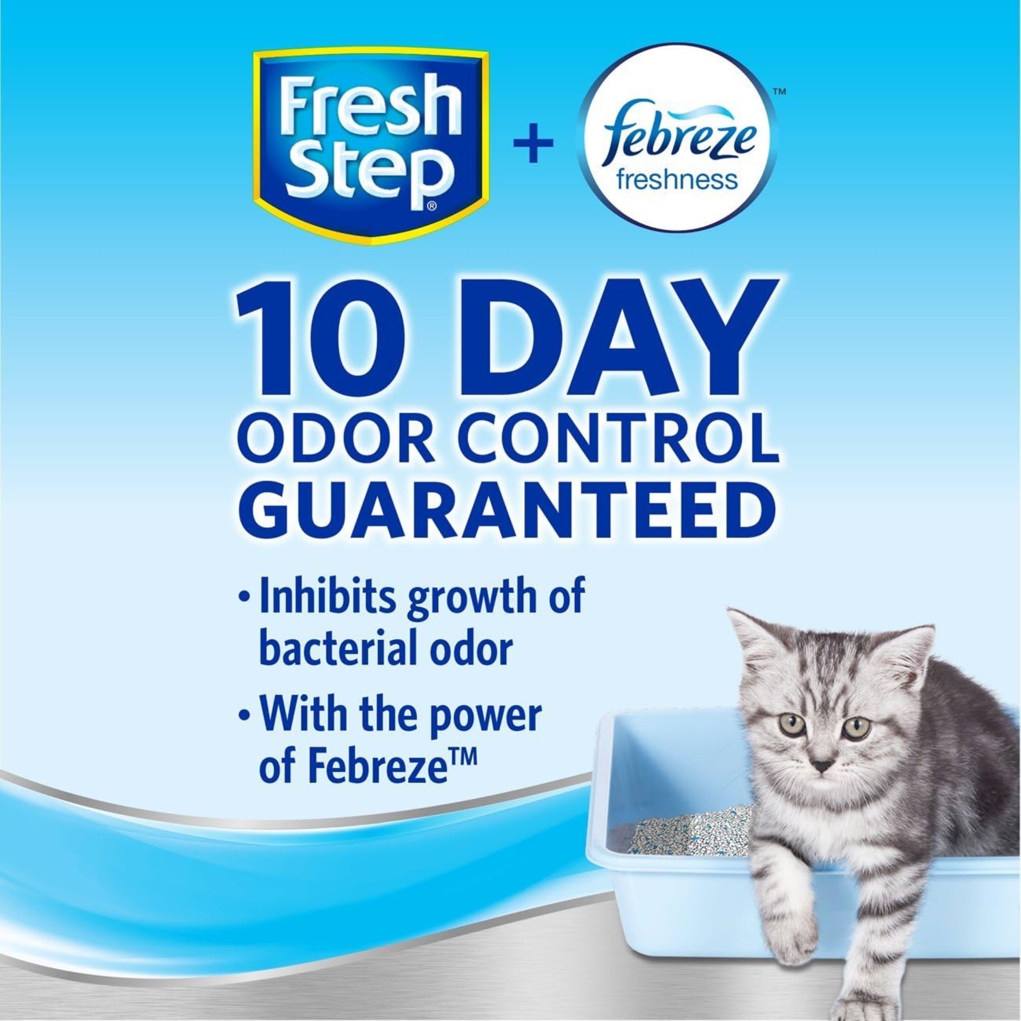 Fresh Step Clumping Cat Litter with Odor Shield for 10 Day Odor Control, 25lb