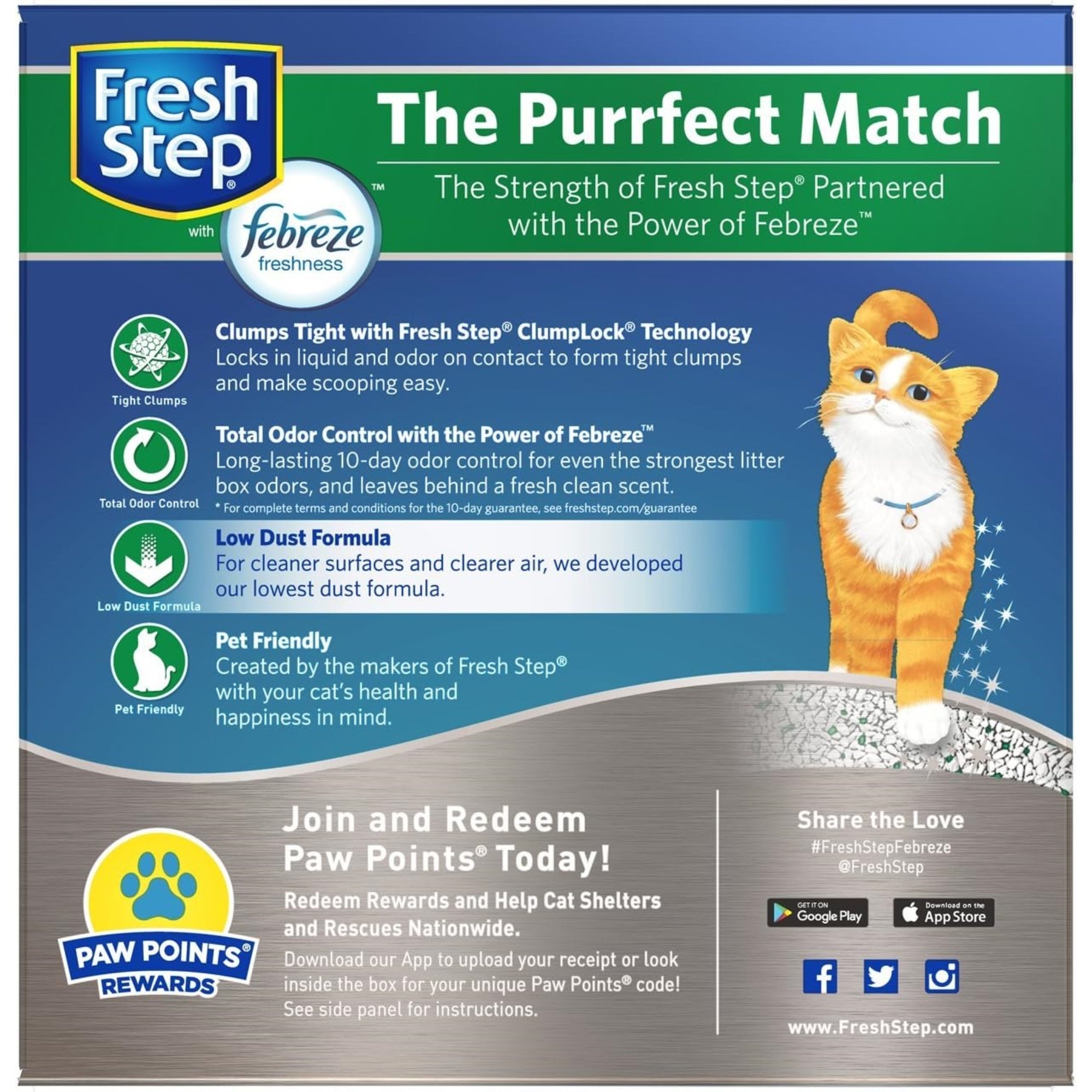 Fresh Step Clumping Cat Litter with Odor Shield for 10 Day Odor Control, 25lb