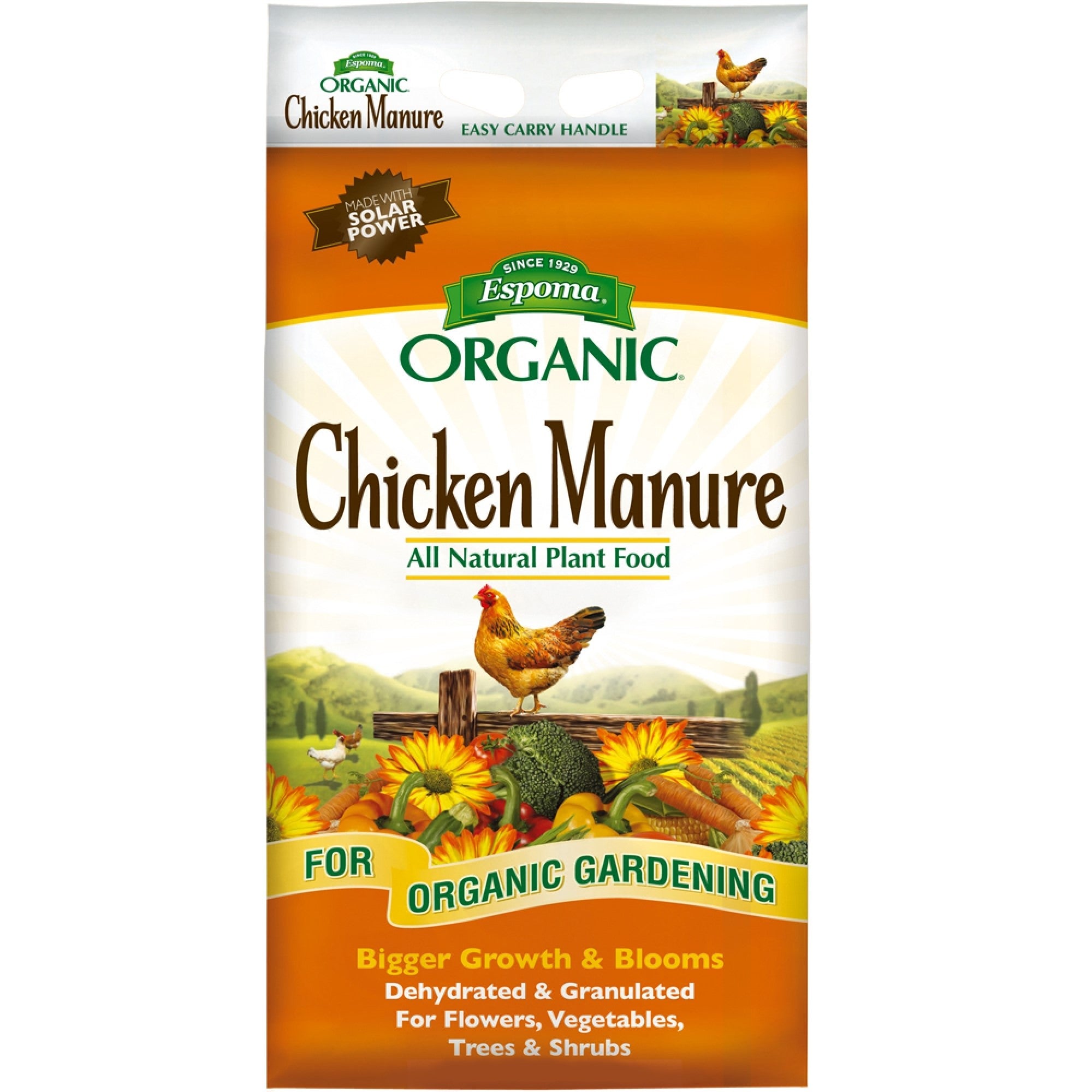 Espoma Organic Chicken Manure All Natural Plant Food for Organic Gardening- for Flowers, Vegetables, Trees, and Shrubs, Dehydrated & Granulated