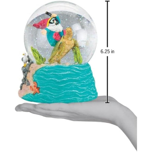 Old World Christmas Musical Tabletop Gnome Snow Globe, Summer Coastal, 6.25"