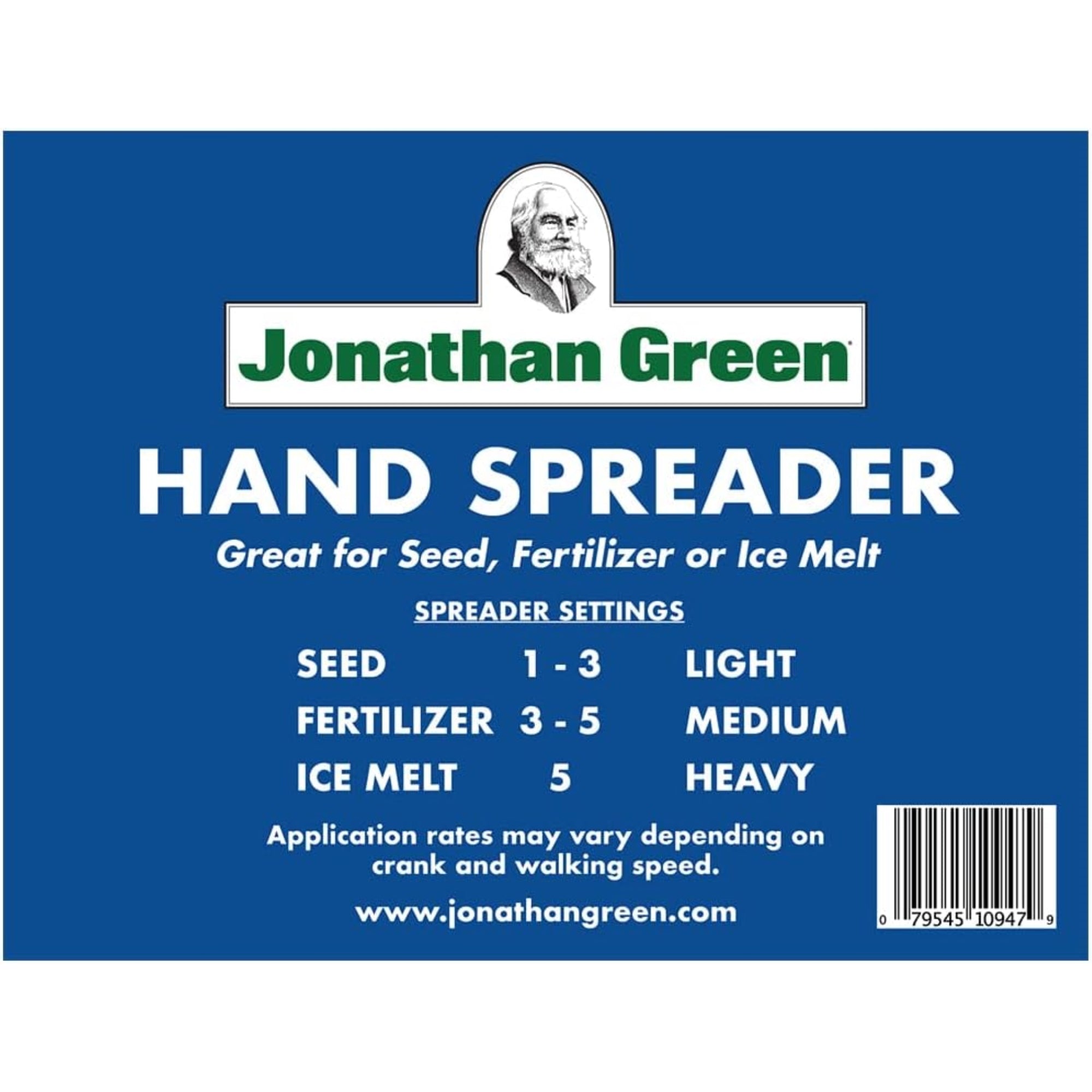 Jonathan Green New American Lawn Hand Broadcast Spreader for Seed, Fertilizer or Ice Melt
