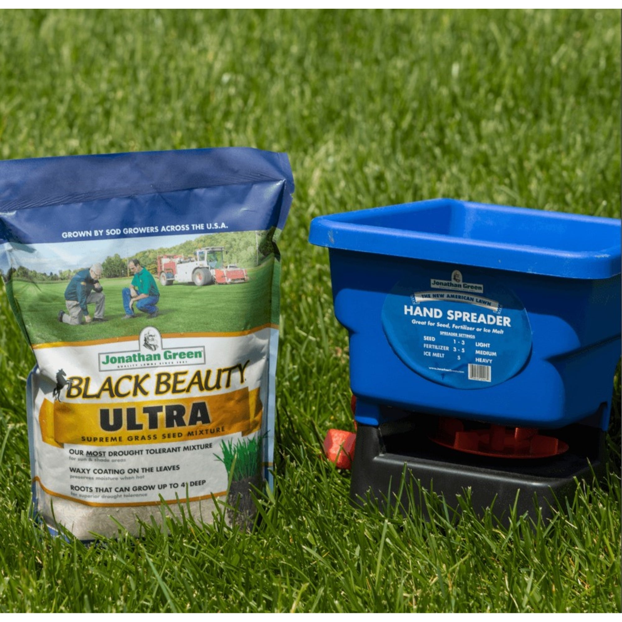 Jonathan Green New American Lawn Hand Broadcast Spreader for Seed, Fertilizer or Ice Melt