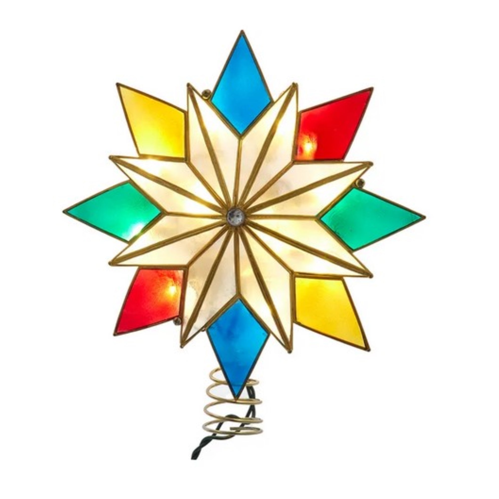 Kurt Adler 5-Point Multi-Layered Illuminated Capiz Shell Star Treetop - Thumbnail 5