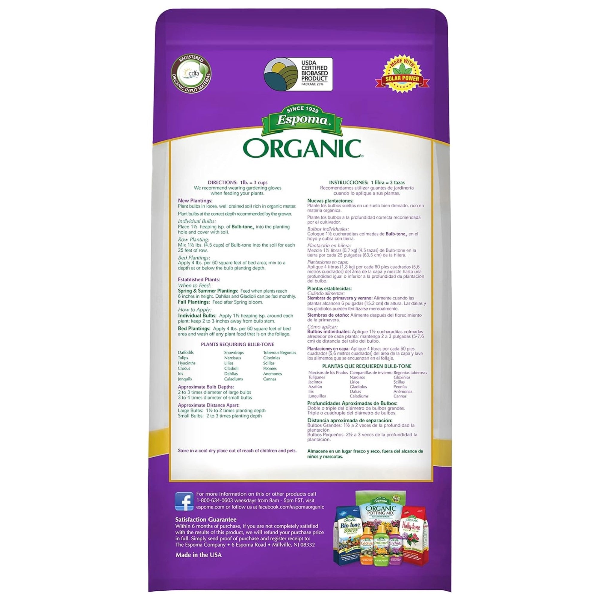 Espoma Organic Bulb-Tone 3-5-3 Garden Fertilizer for Bigger Blooms and Roots