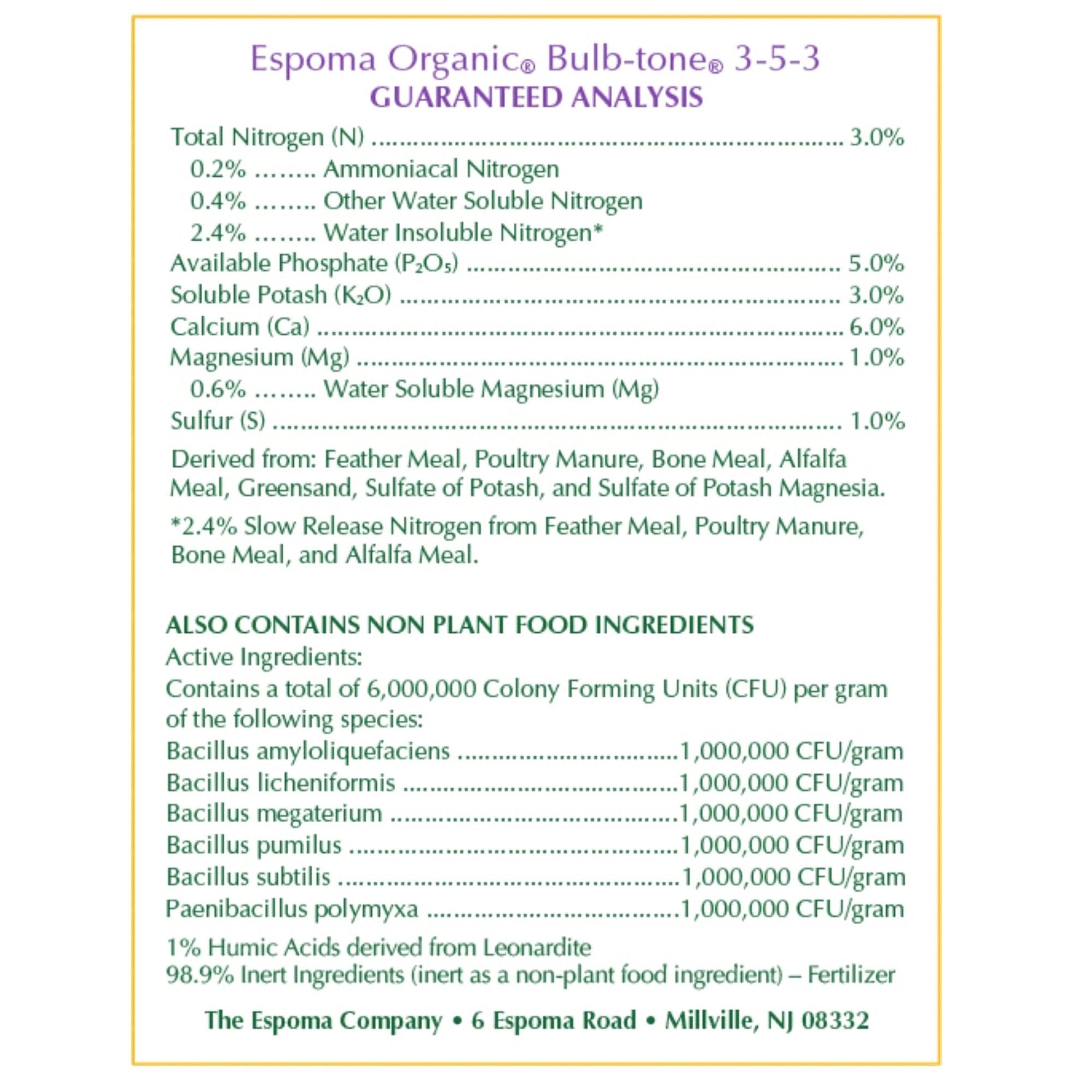 Espoma Organic Bulb-Tone 3-5-3 Garden Fertilizer for Bigger Blooms and Roots
