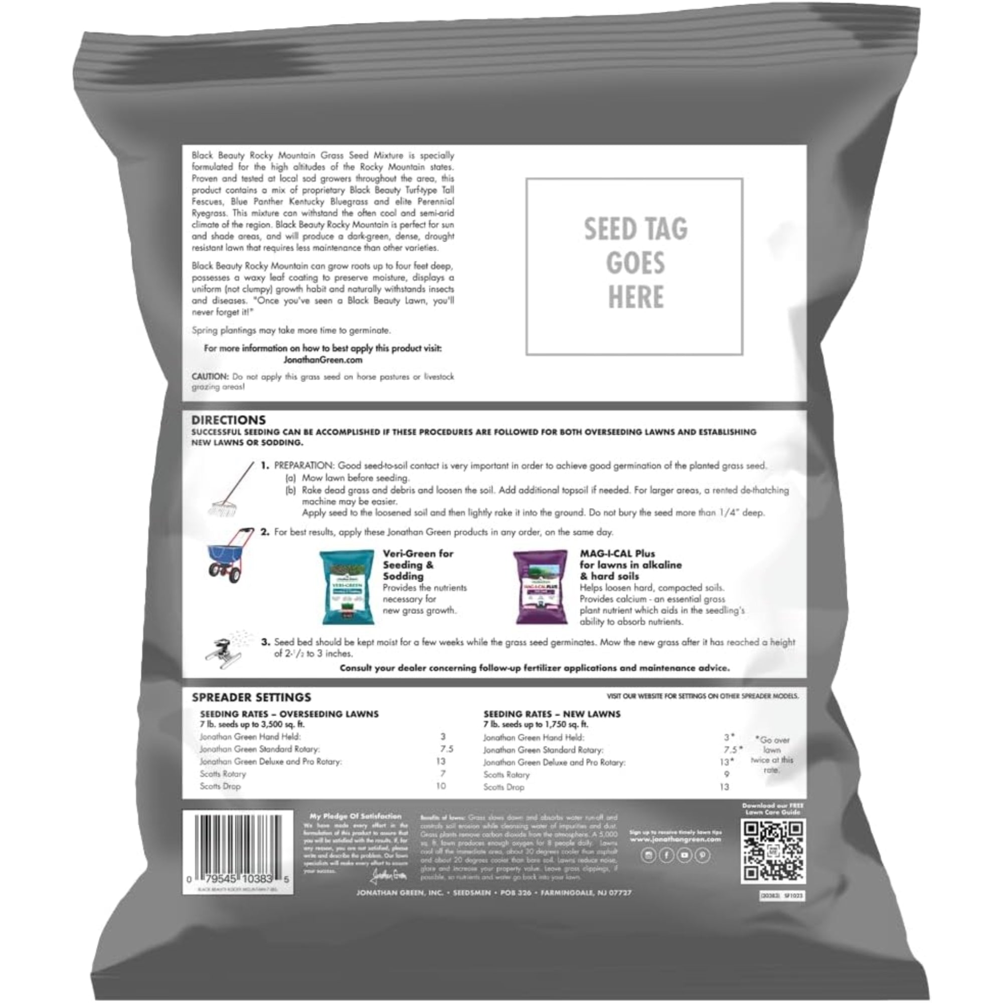 Black Beauty Rocky Mountain Colorado Lawn Grass Seed