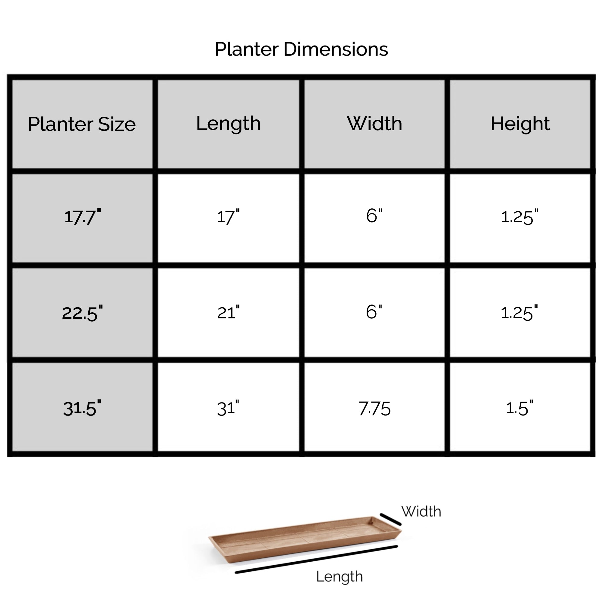 Ecopots Rectangular In/Outdoor Recycled Plastic Planter Flower Pot Saucer