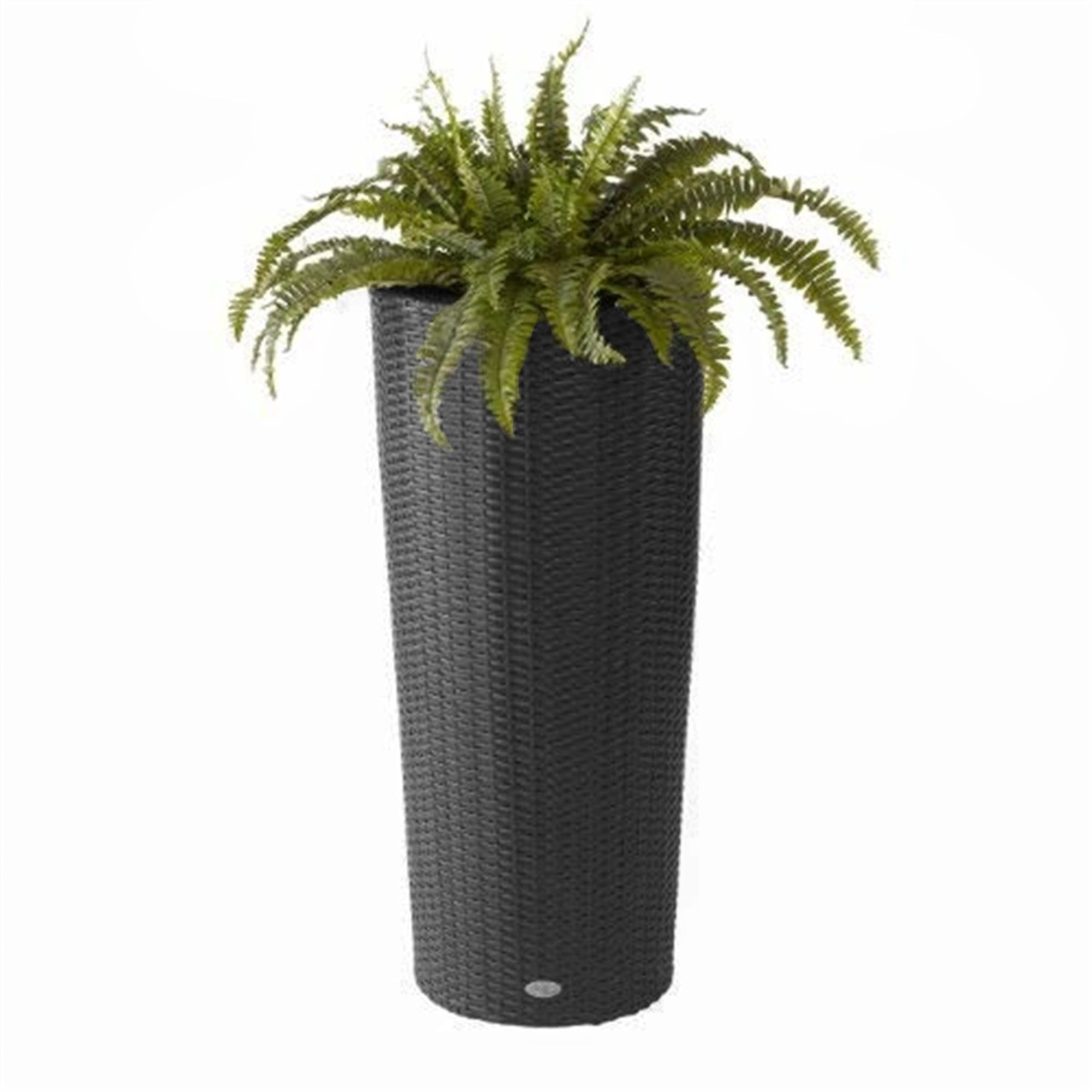 DMC Resin Indoor/Outdoor Tall Round Wicker Vista Planter, Black, 40in