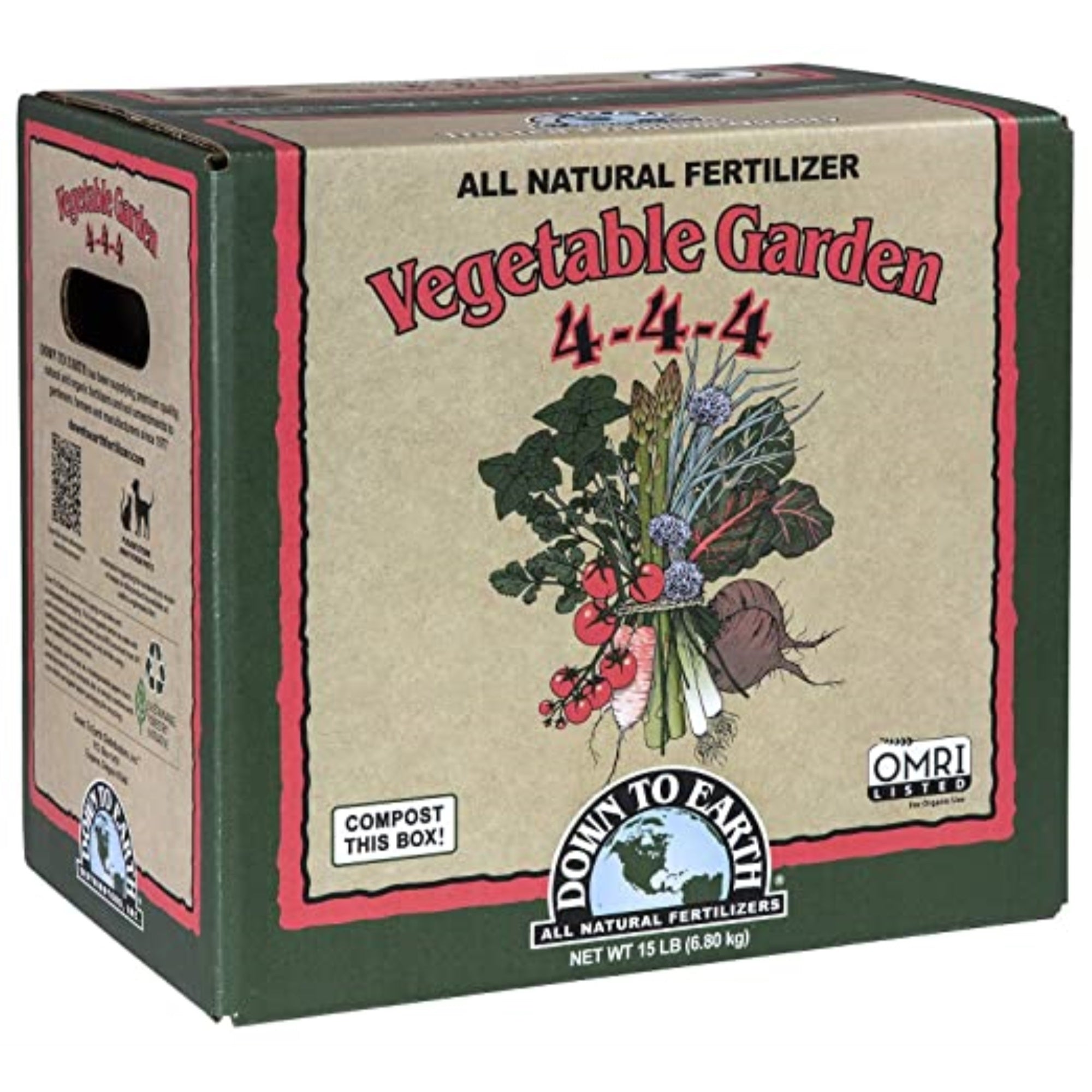 Down to Earth Organic Vegetable Garden Fertilizer 4-4-4