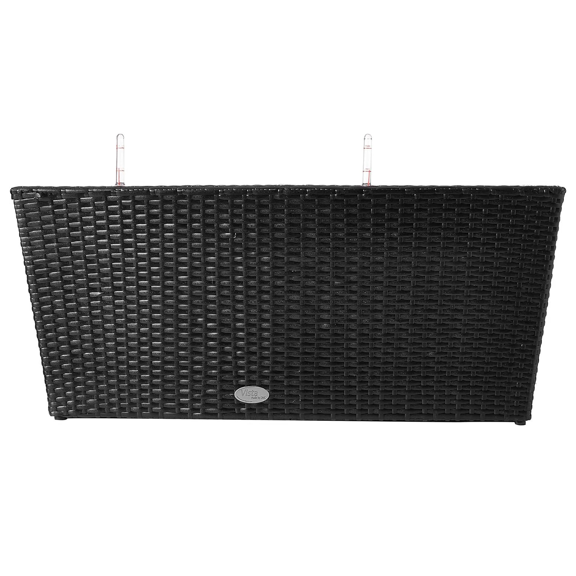 DMC Resin Indoor/Outdoor Rectangular Self-Watering Wicker Vista Planter, Black, 32in