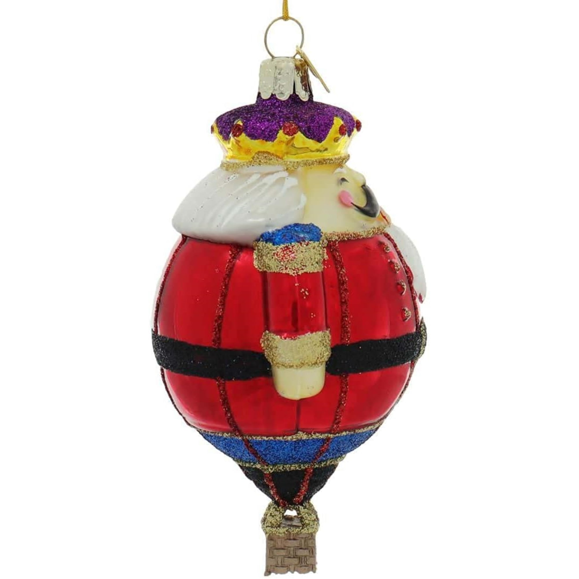 Kurt Adler Noble Gems Glass Ornaments for Christmas Tree, Hot Air Balloons, Assorted (Pack of 3)