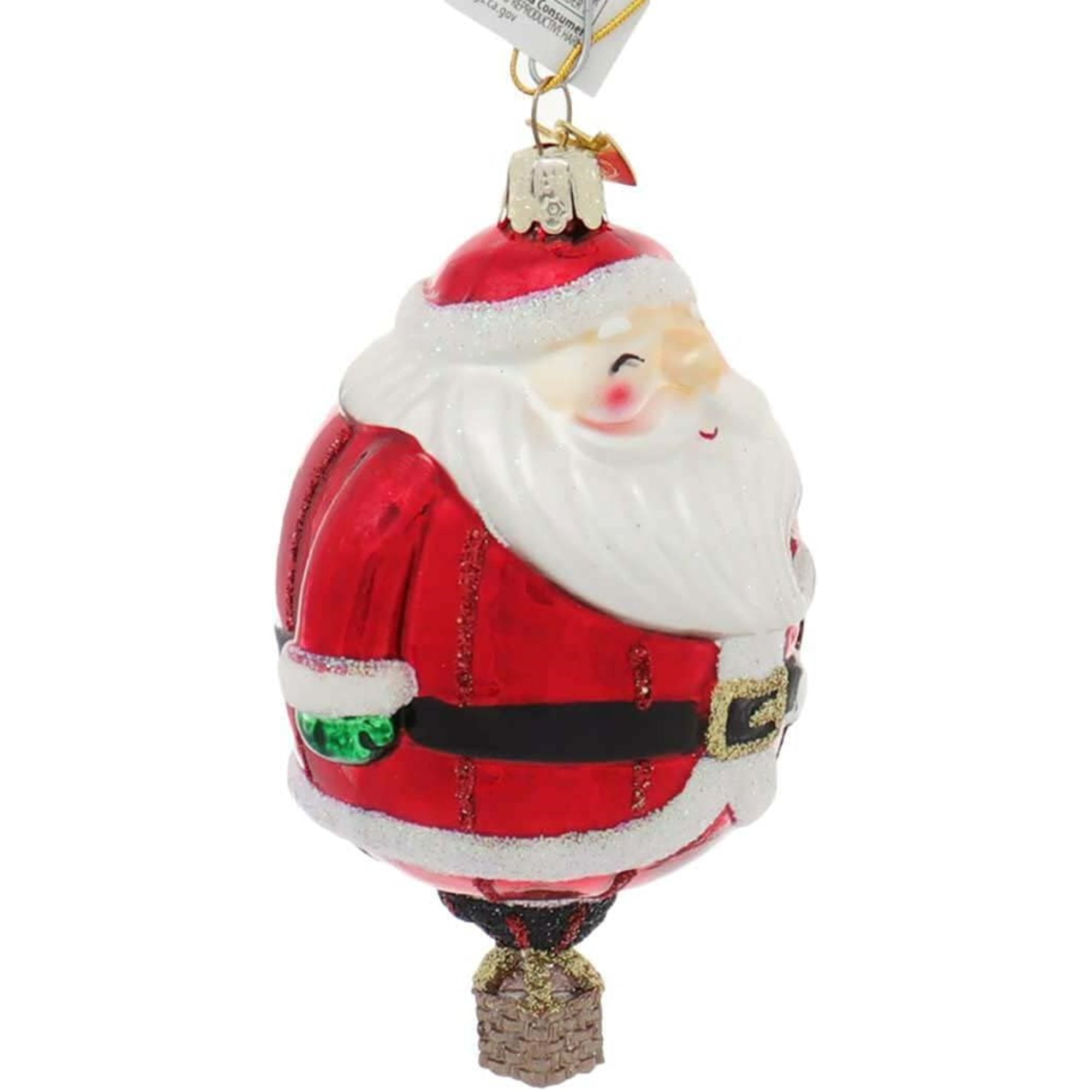 Kurt Adler Noble Gems Glass Ornaments for Christmas Tree, Hot Air Balloons, Assorted (Pack of 3)