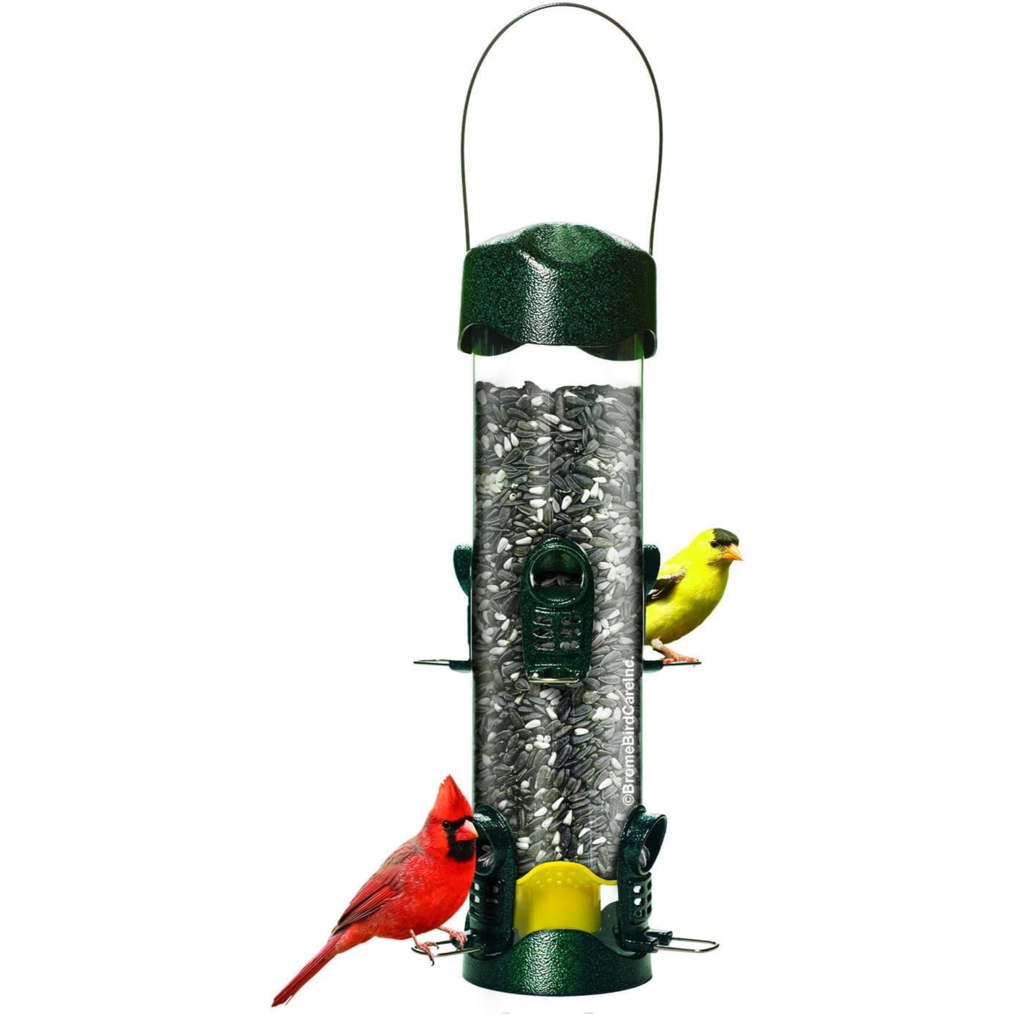 Brome Mega Bird Feeder – Large Capacity Tube Feeder for Wild Birds, 4lb Capacity