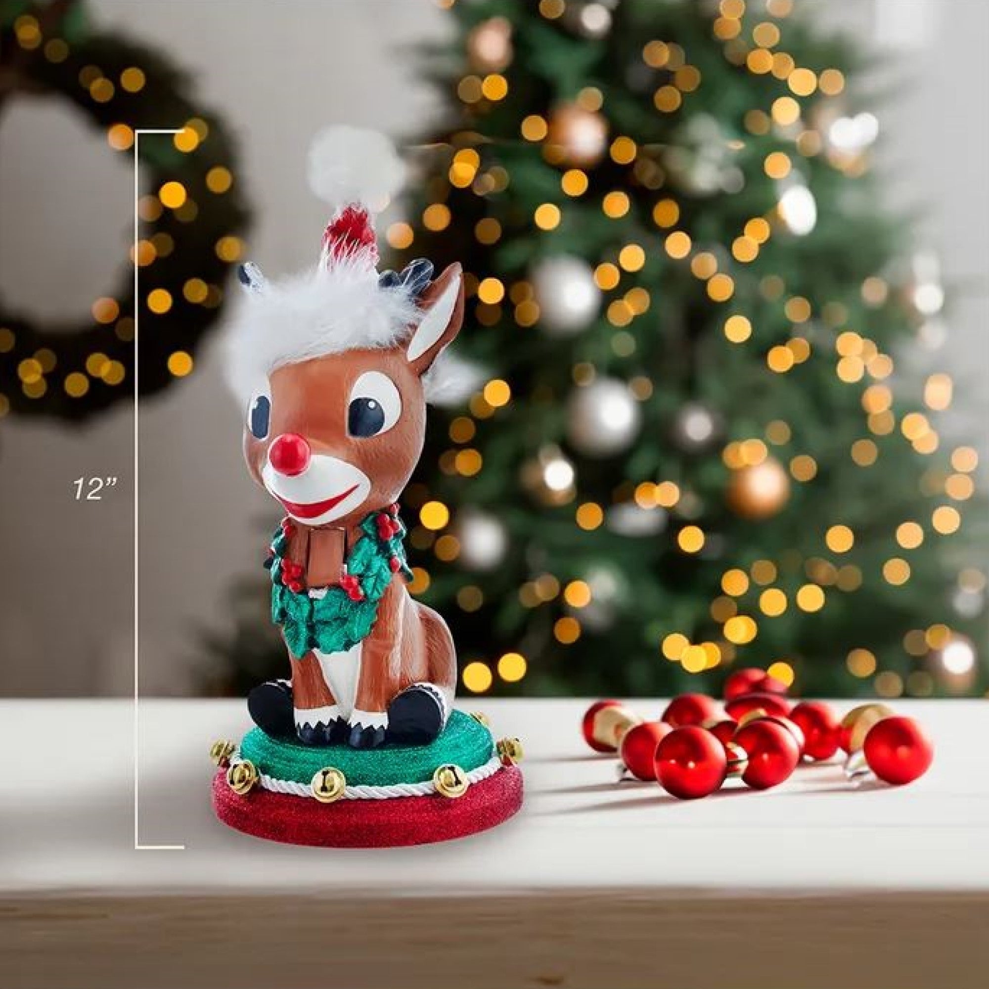 Kurt Adler Hollywood Rudolph the Red Nose Reindeer Nutcracker, 12in