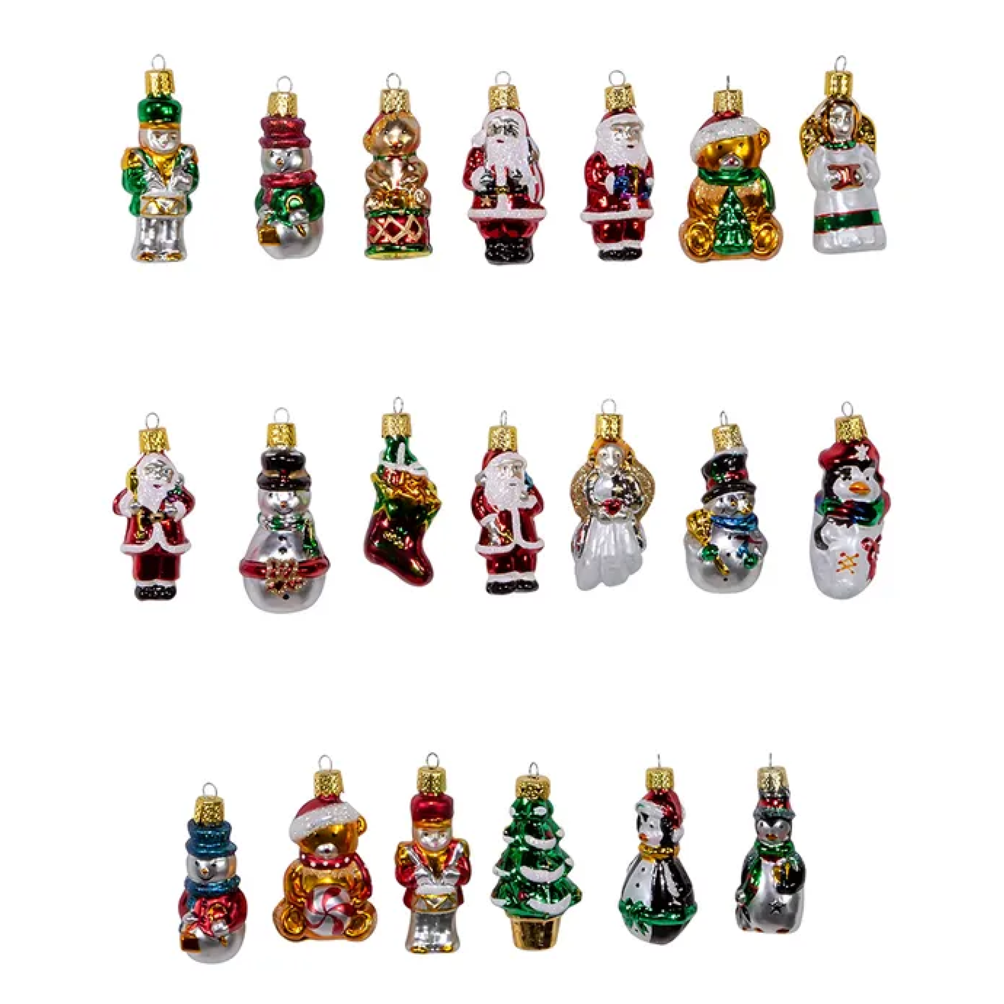 Kurt Adler Petite Treasures Medallion Collection Glass Ornaments, 20-Piece Box, 2"-2.5"