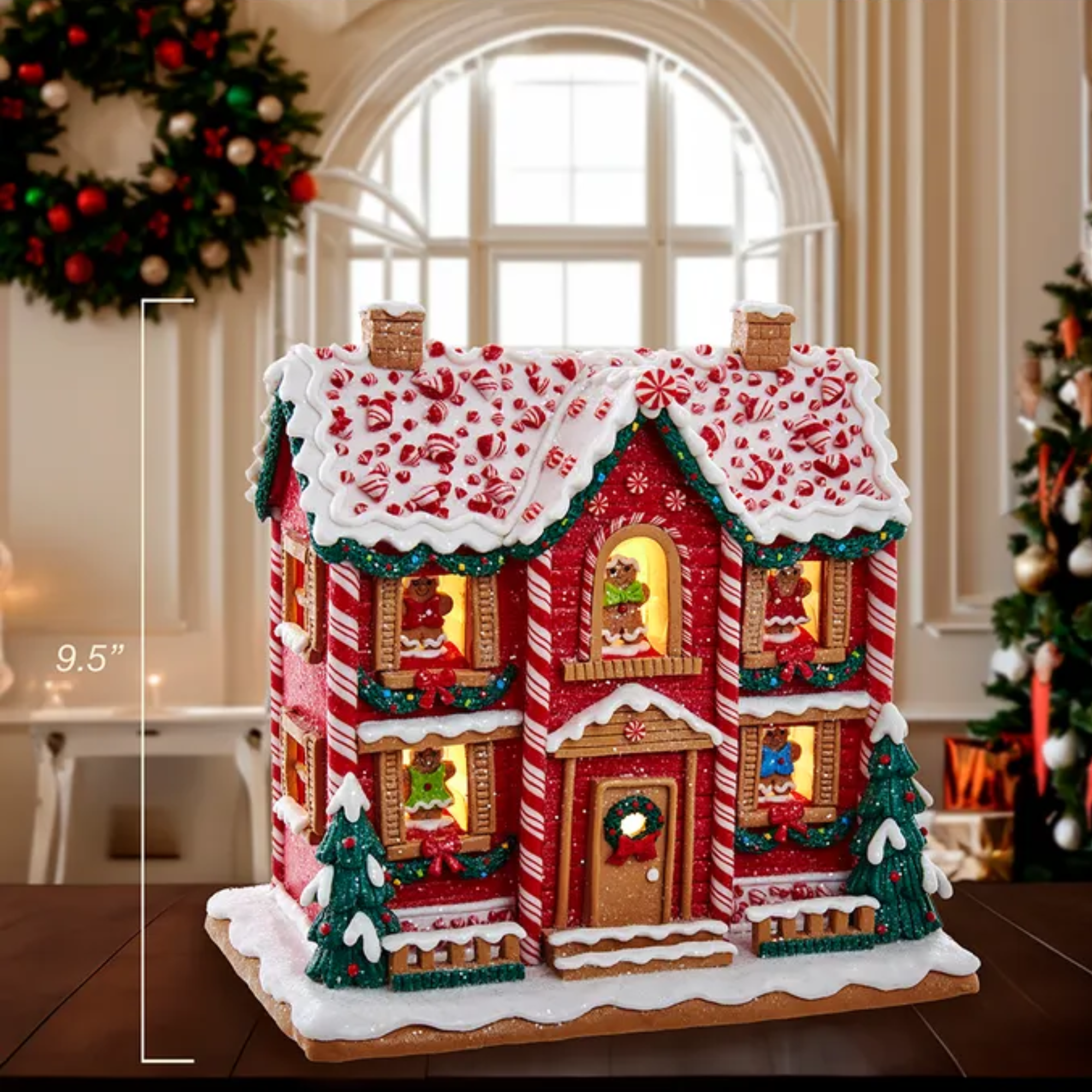 Kurt Adler Battery Operated Light-Up Musical Gingerbread House, 9.5in