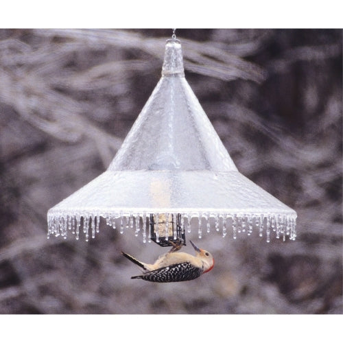 Arundale Mandarin Hanging Squirrel Baffle — Clear Plexiglas Tilt Design — 17" D x 12.5" H