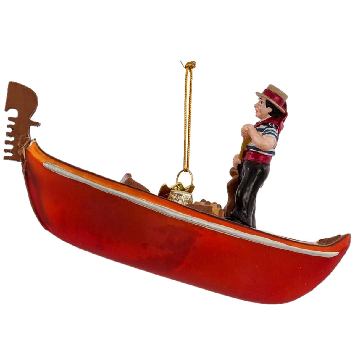 Kurt Adler Noble Gems Glass Ornament for Christmas Tree, Venetian Gondola