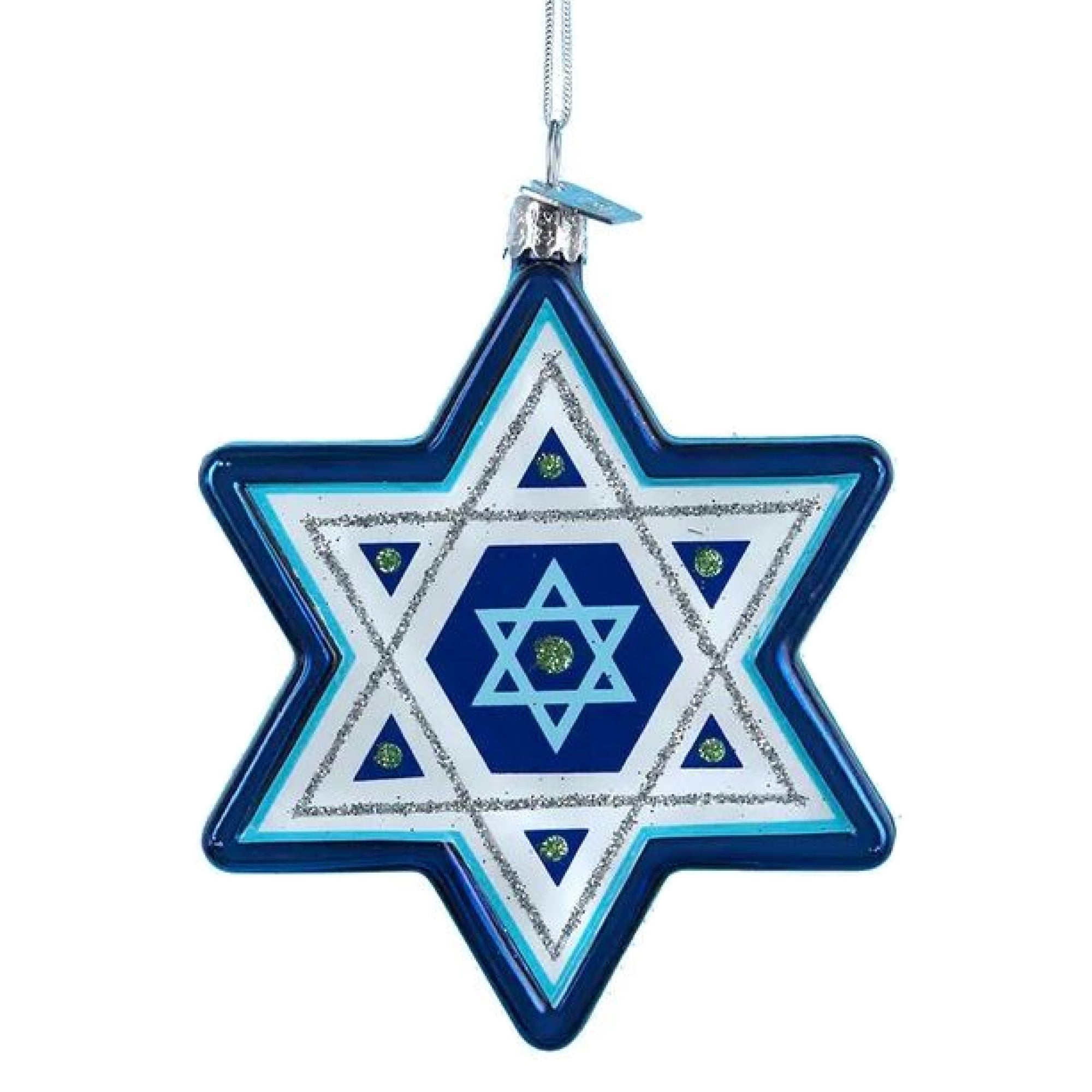 Kurt Adler Noble Gems Glass Ornament for Christmas Tree, Star of David