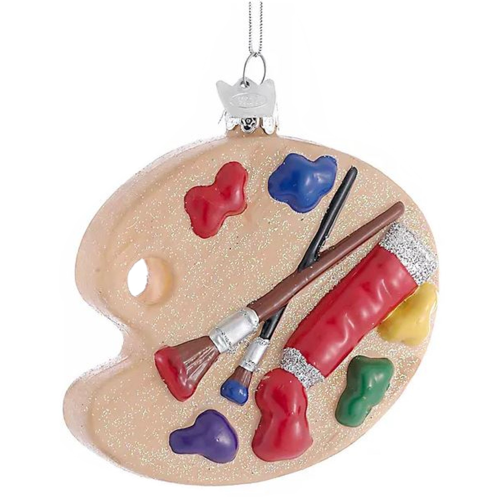 Kurt Adler Noble Gems Glass Ornament for Christmas Tree, Painting Palette