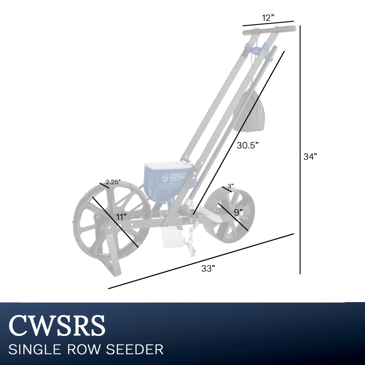 Charles Walters Equipment CWSRS Single Row Seeder with 10 Seed Plates