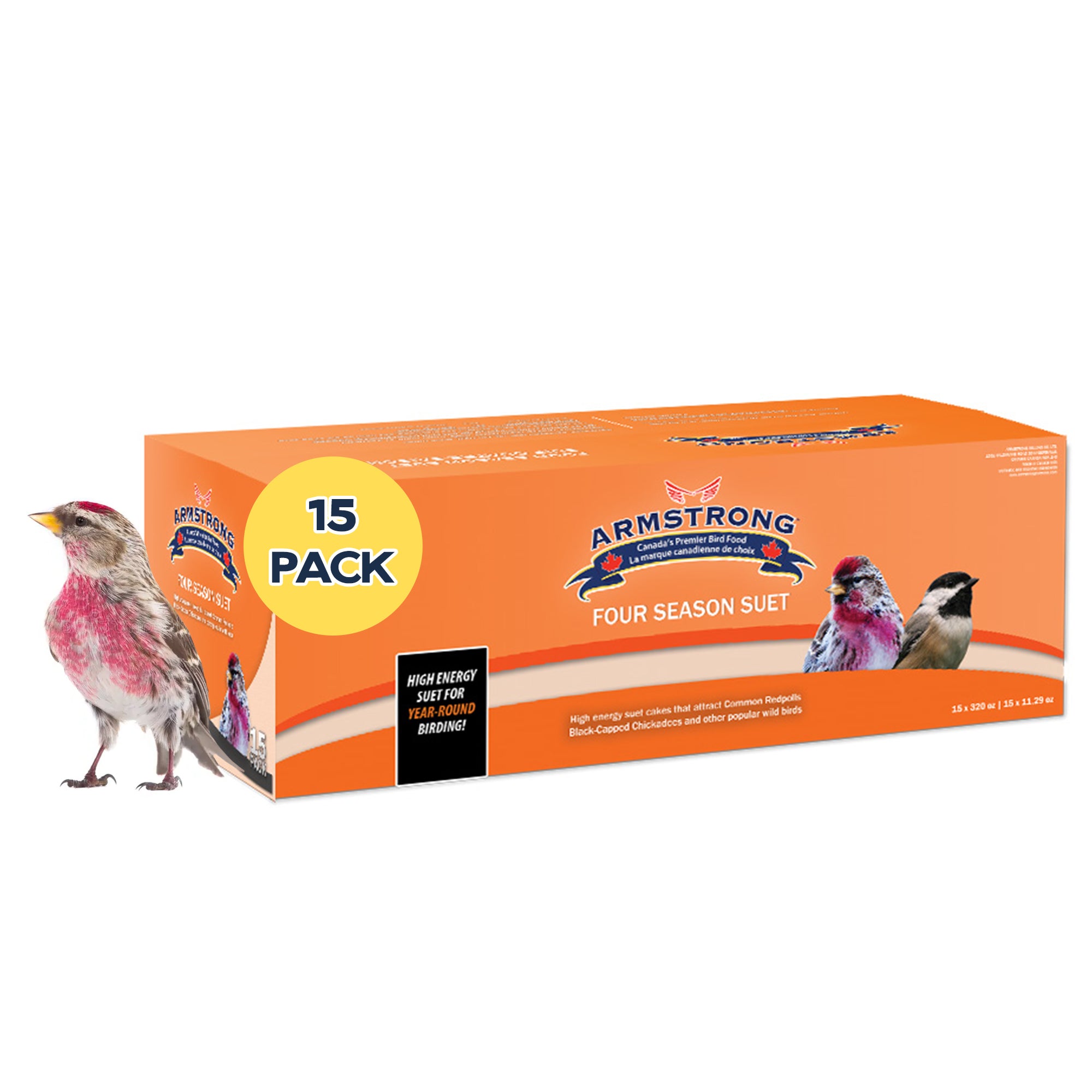 Armstrong Wild Bird Food Four Season Suet Cake, 11.3oz (Pack of 15)