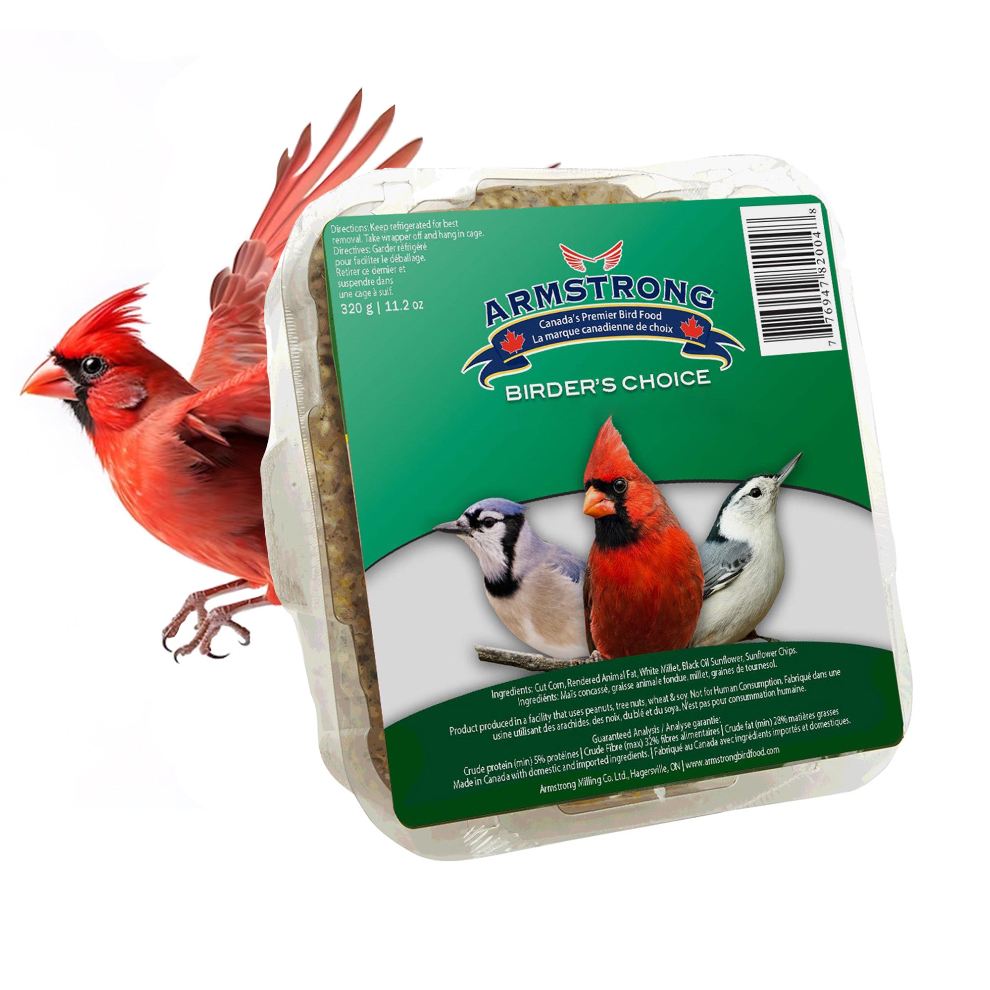Armstrong Wild Bird Food Birder's Choice Suet Cake, 11.3oz (Pack of 12)