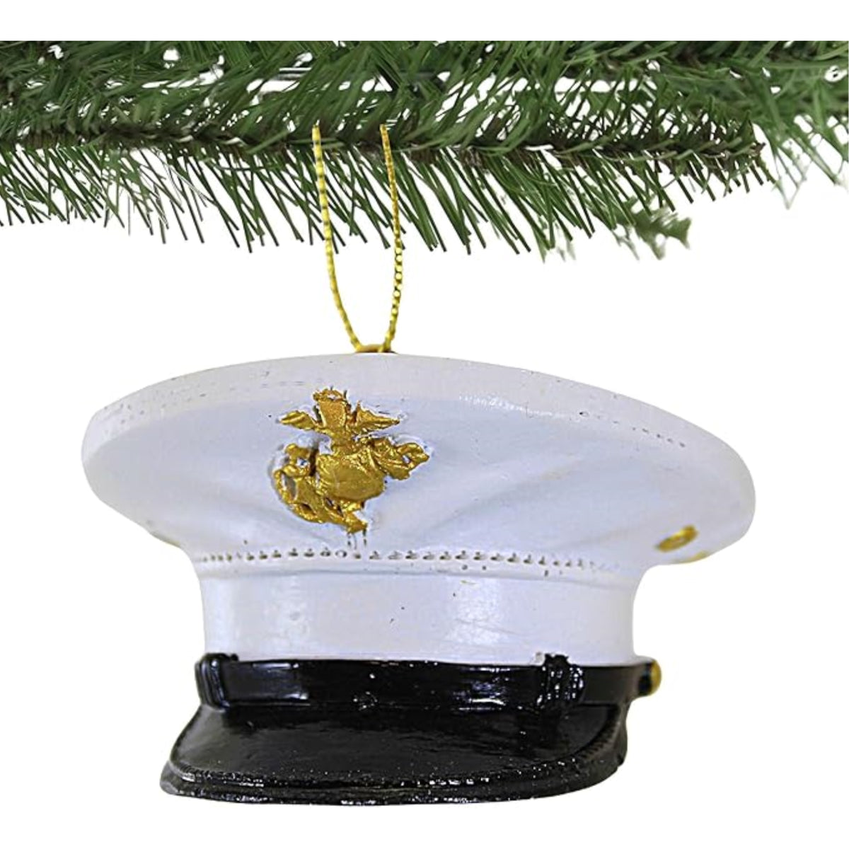 Kurt Adler U.S. Marine Corps Dress Uniform Hat Resin Christmas Ornament