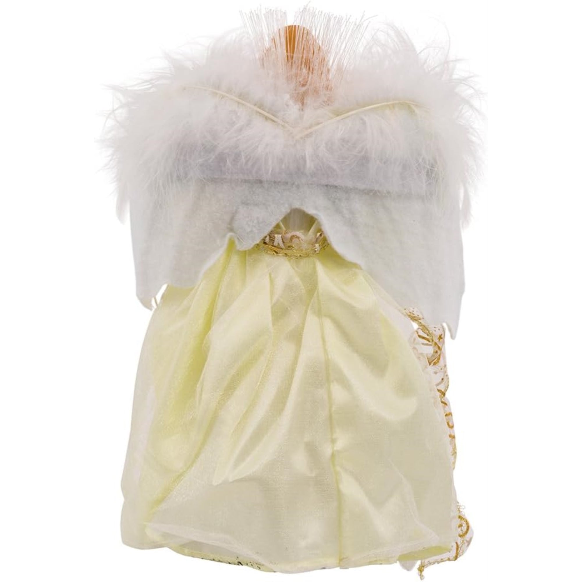 Kurt Adler Color Changing 7-Light Warm White LED Angel Treetop, Ivory and Gold, 12"