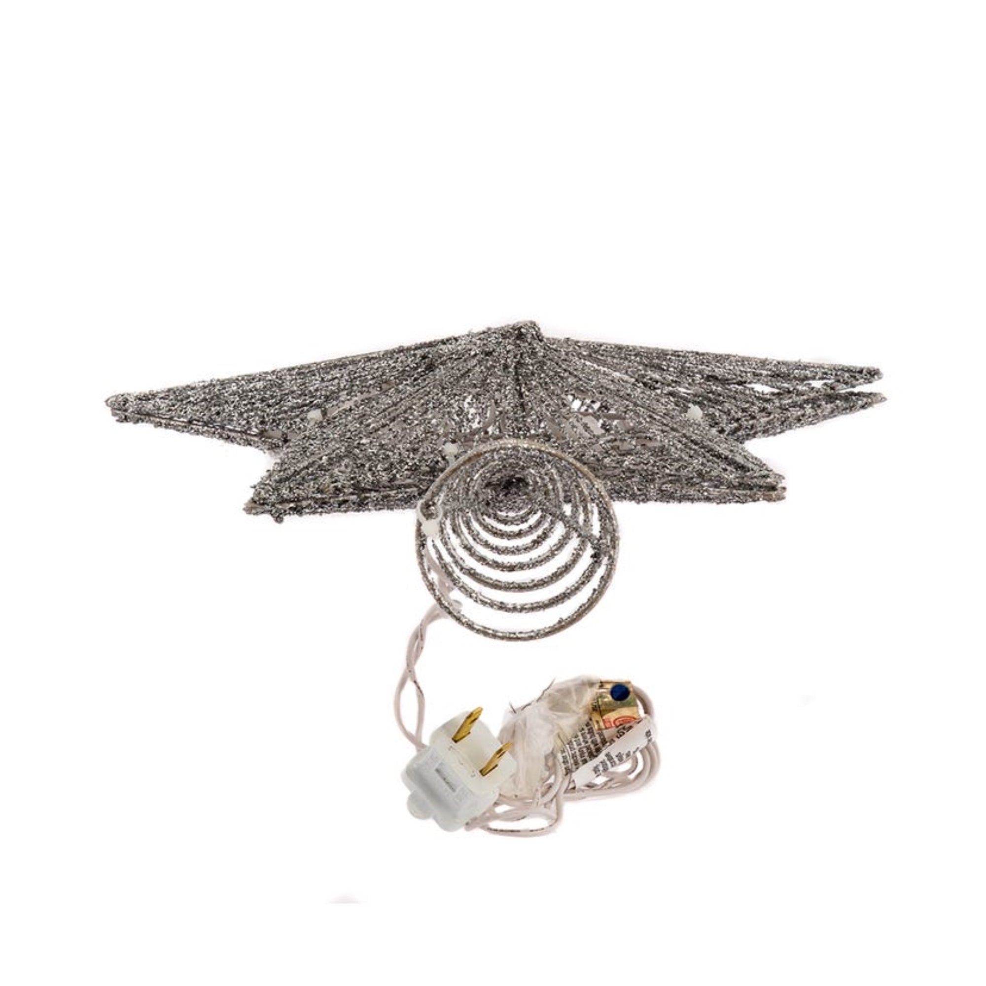 Kurt Adler UL 20-Light Silver Star Treetop for Christmas Tree, 10"