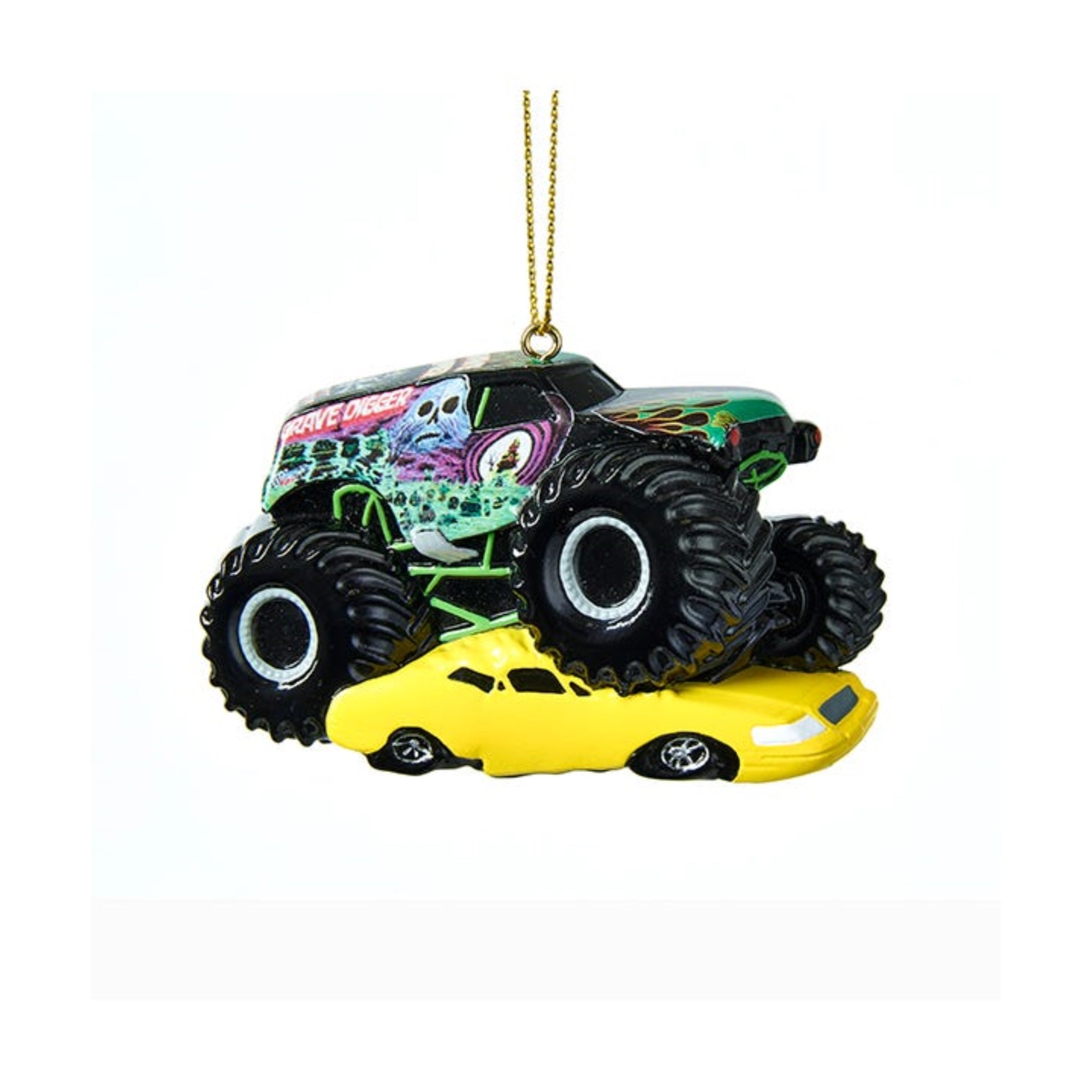 Kurt Adler Hanging Christmas Tree Ornament, Monster Jam Grave Digger for Personalization