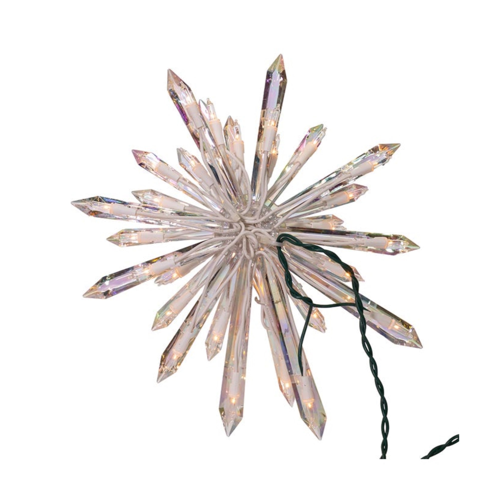 Kurt Adler UL 30-Light Crystal Snowflake Christmas Treetop, 11.25"